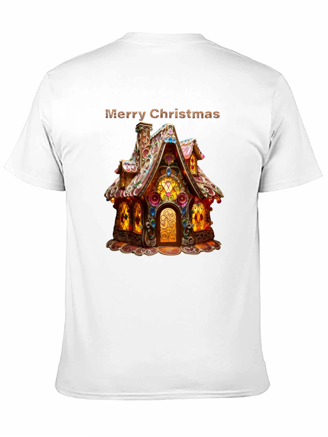 Merry Christmas Gingerbread House Graphic T-Shirt