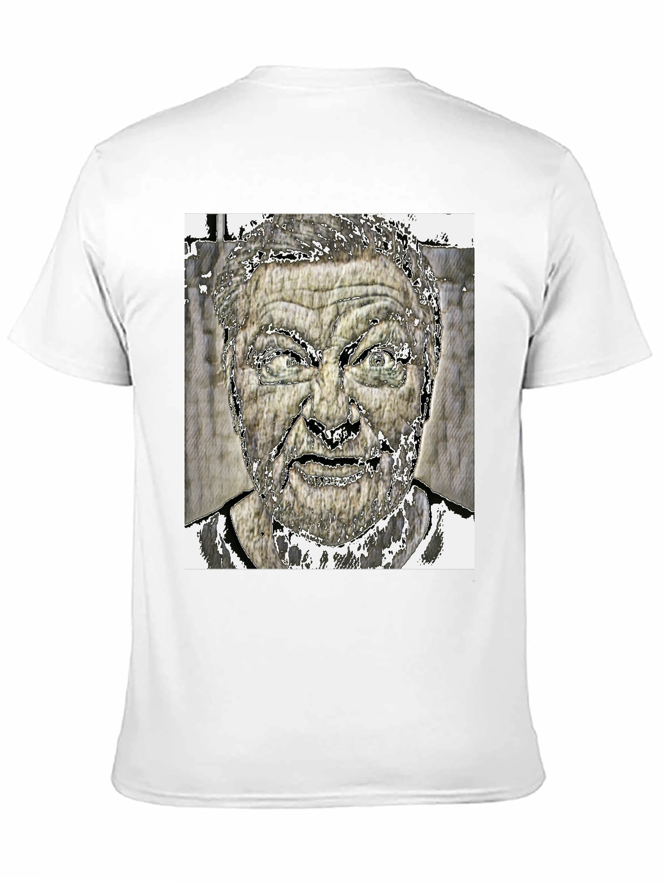 Edgy Graphic Tee: Intense Face Black T-Shirt