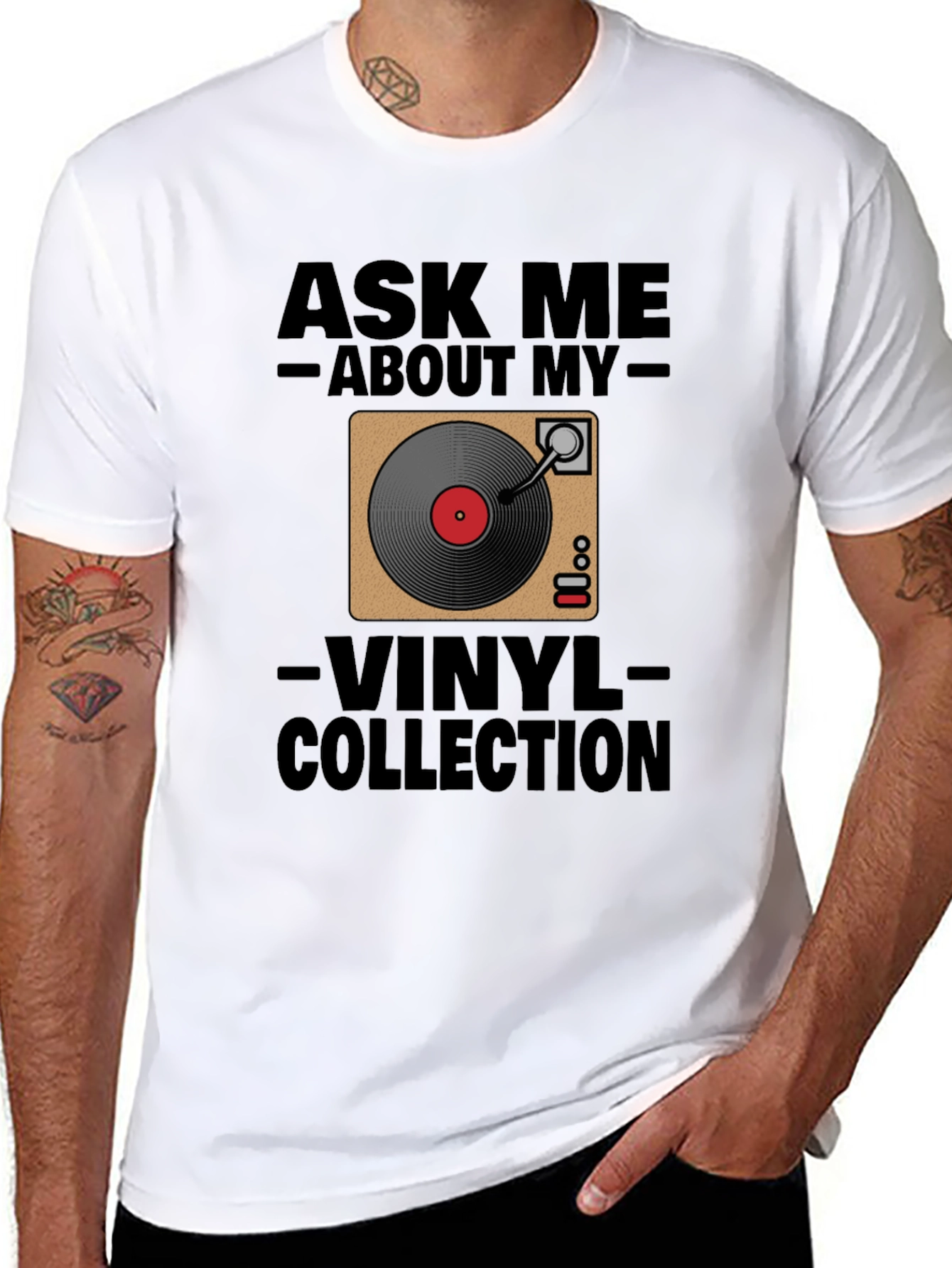 Ask Me About My Vinyl Collection Black T-Shirt
