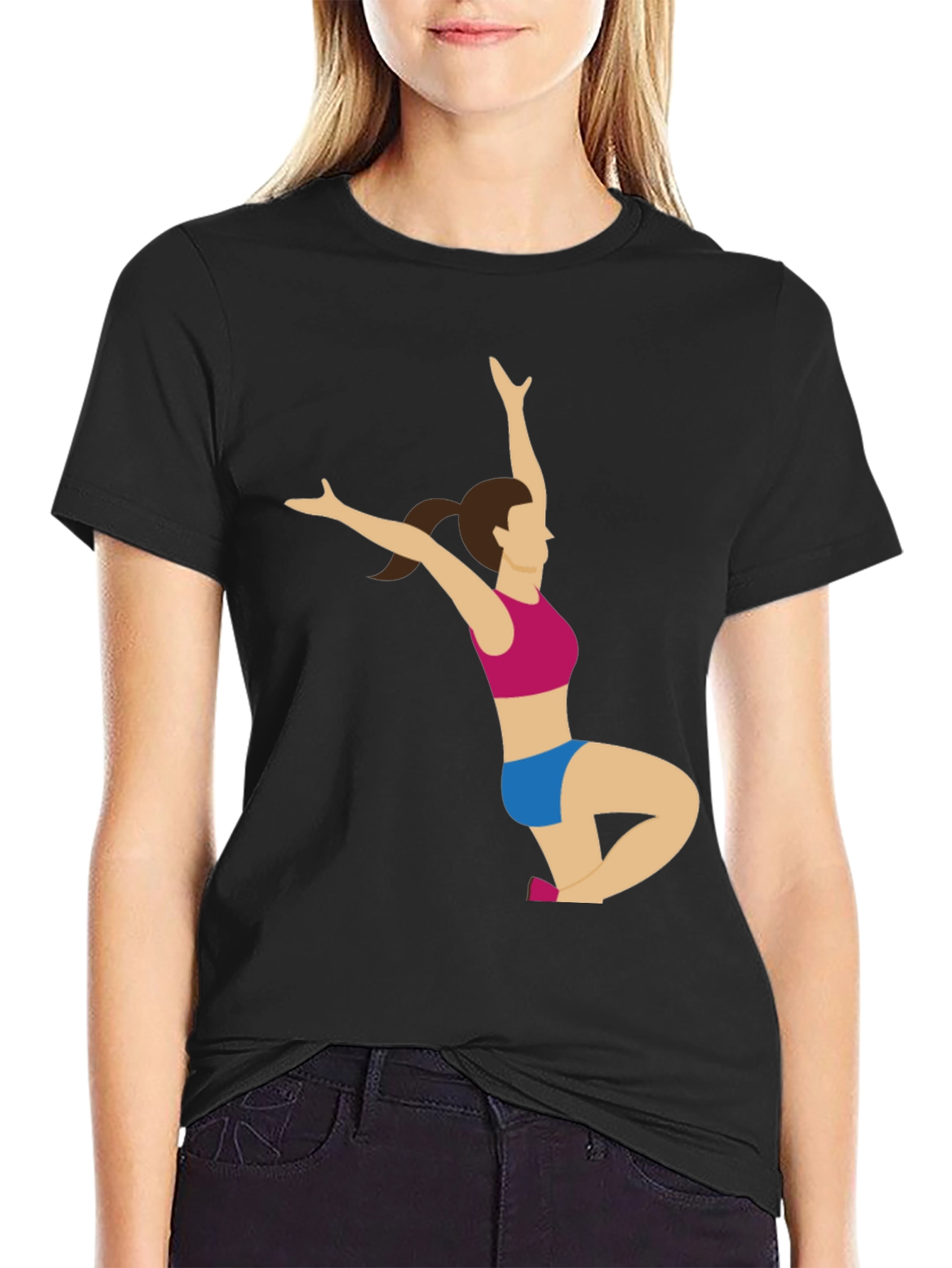 Yoga Pose Graphic Tee - Black T-Shirt