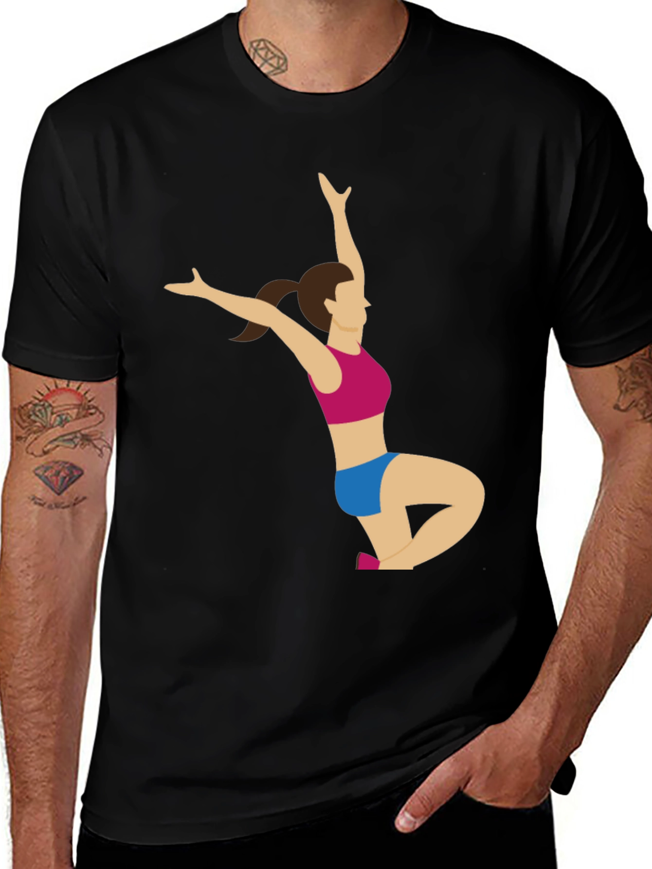 Yoga Pose Graphic Tee - Black T-Shirt