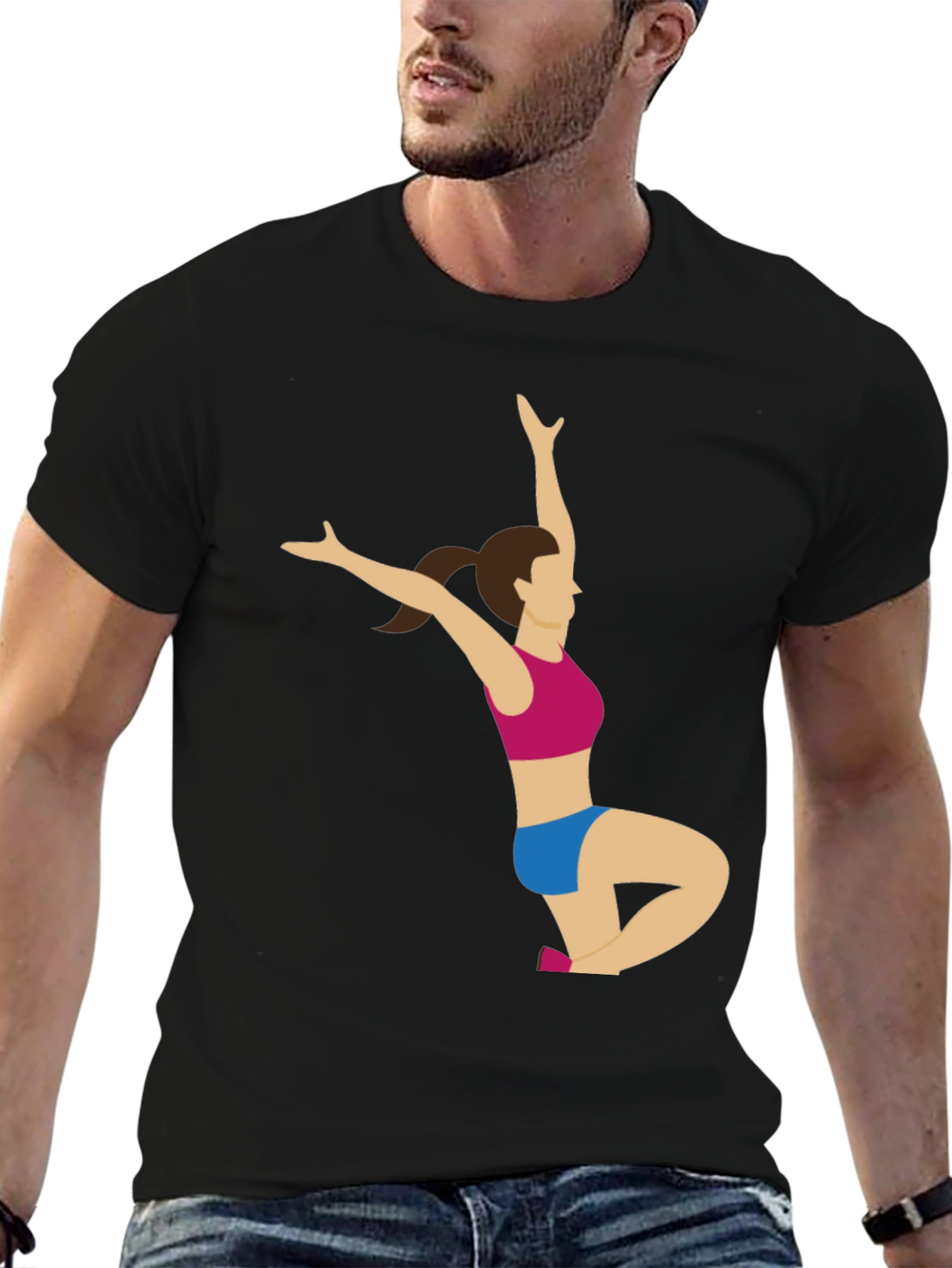 Yoga Pose Graphic Tee - Black T-Shirt