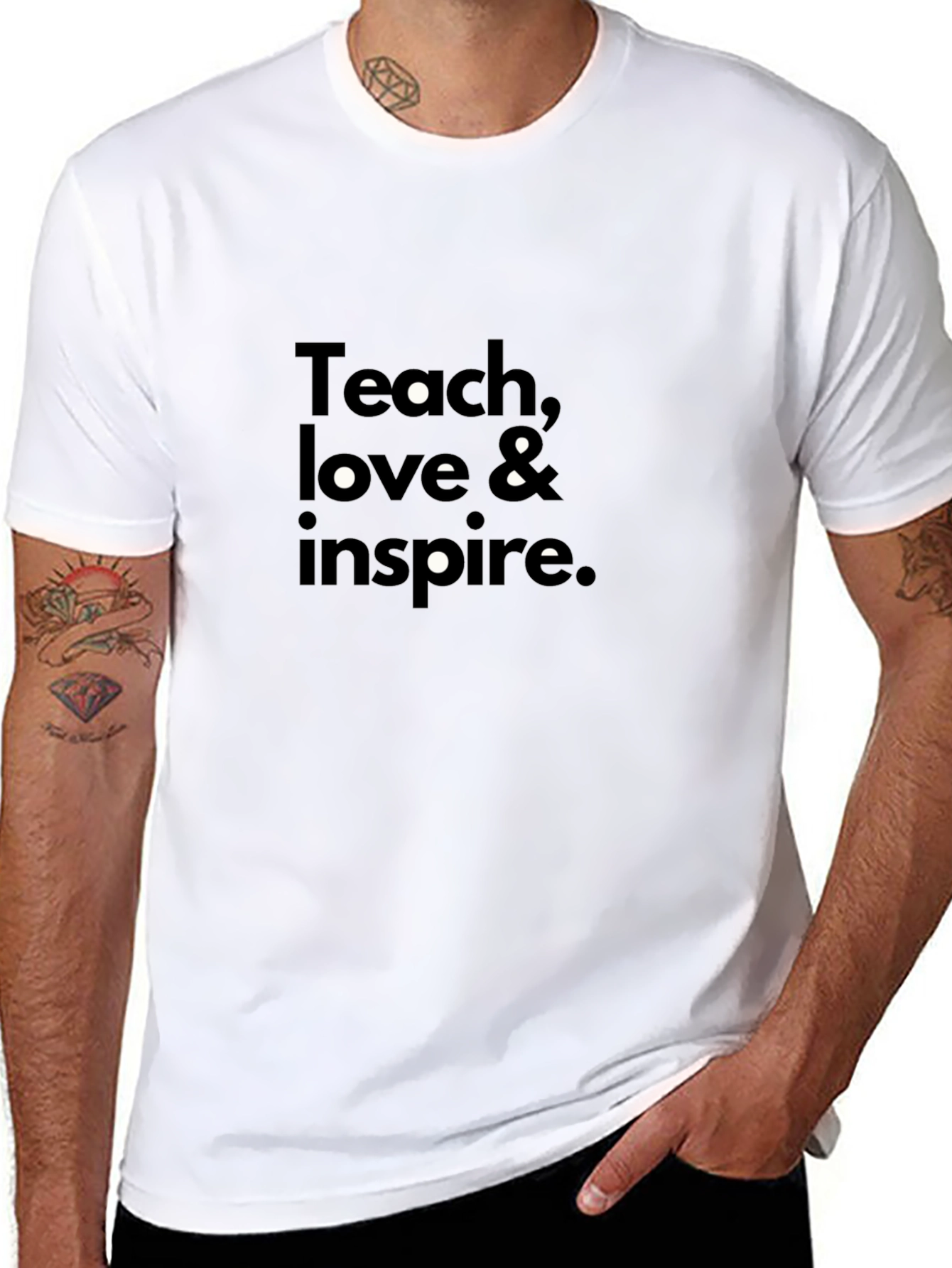 Teach Love & Inspire Graphic T-Shirt - Black