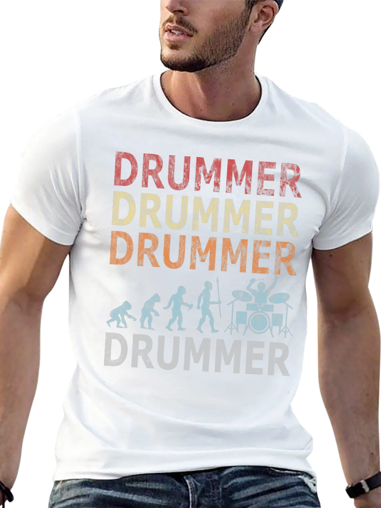 Evolution of Drummer T-Shirt - Funny Music Tee