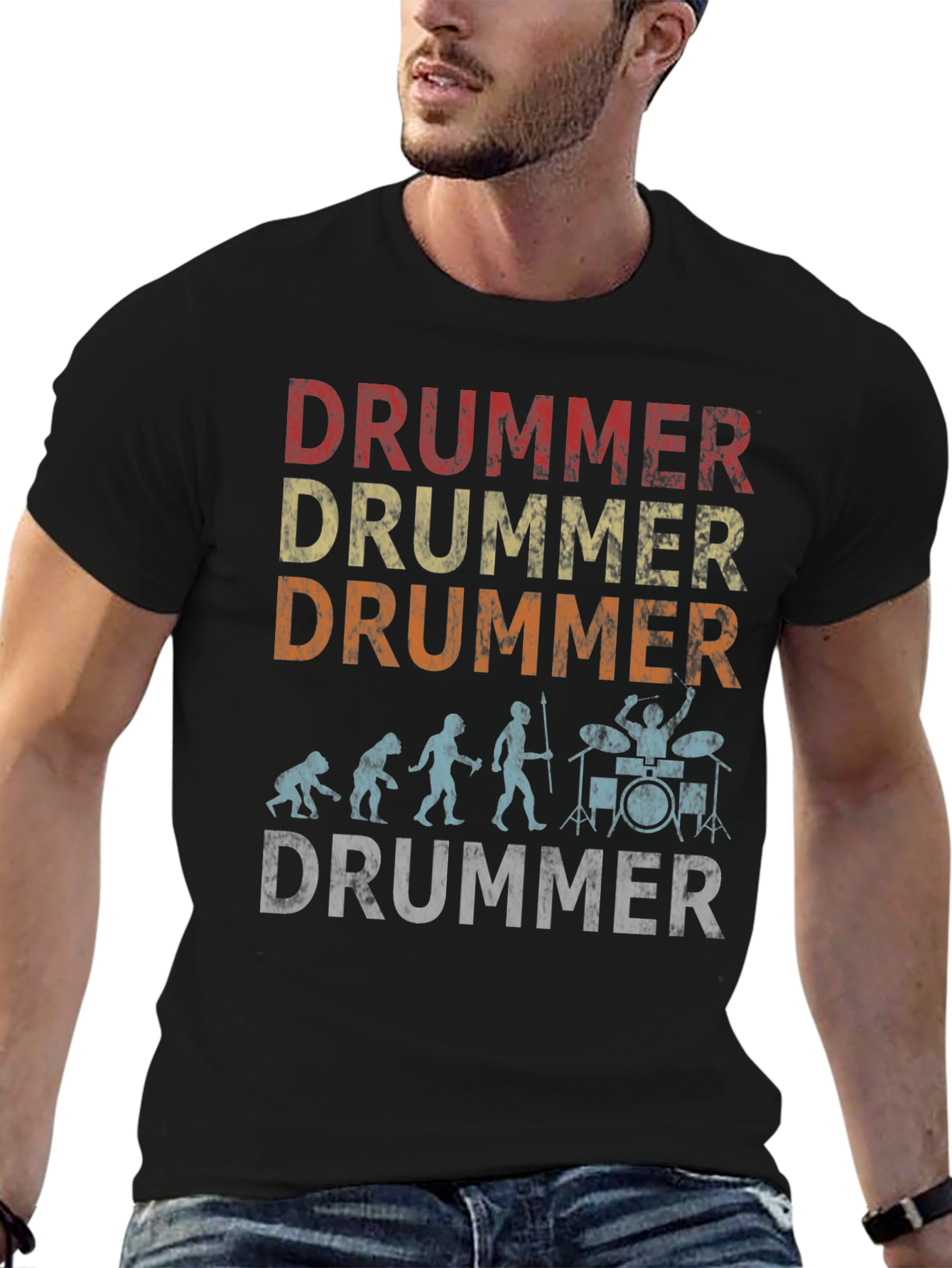 Evolution of Drummer T-Shirt - Funny Music Tee