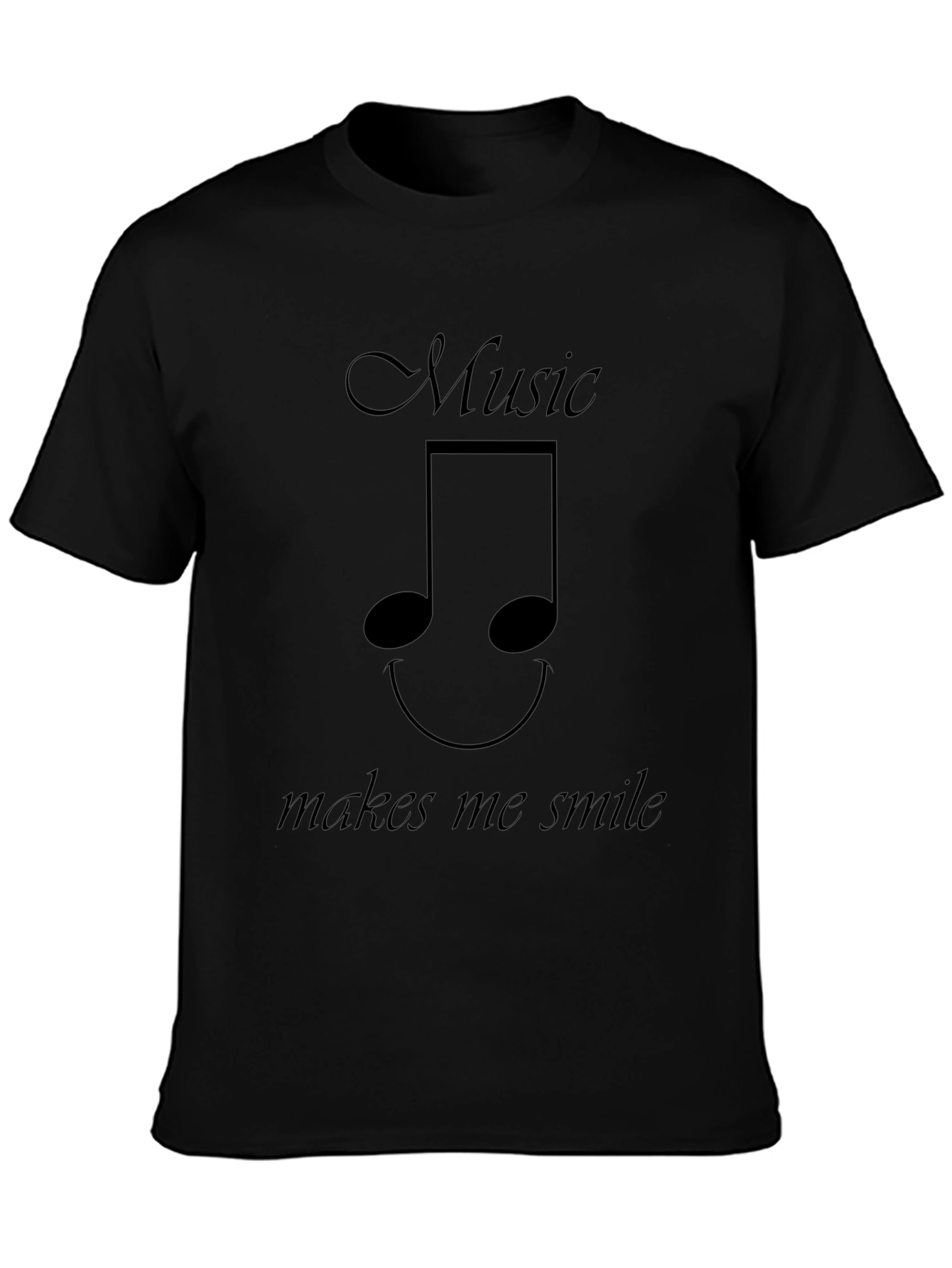 Music Makes Me Smile Tee - Black Casual T-Shirt