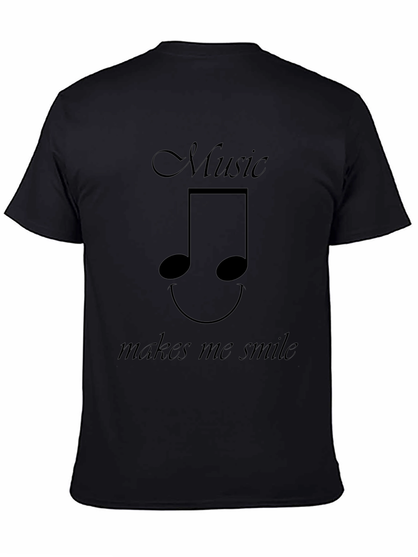 Music Makes Me Smile Tee - Black Casual T-Shirt