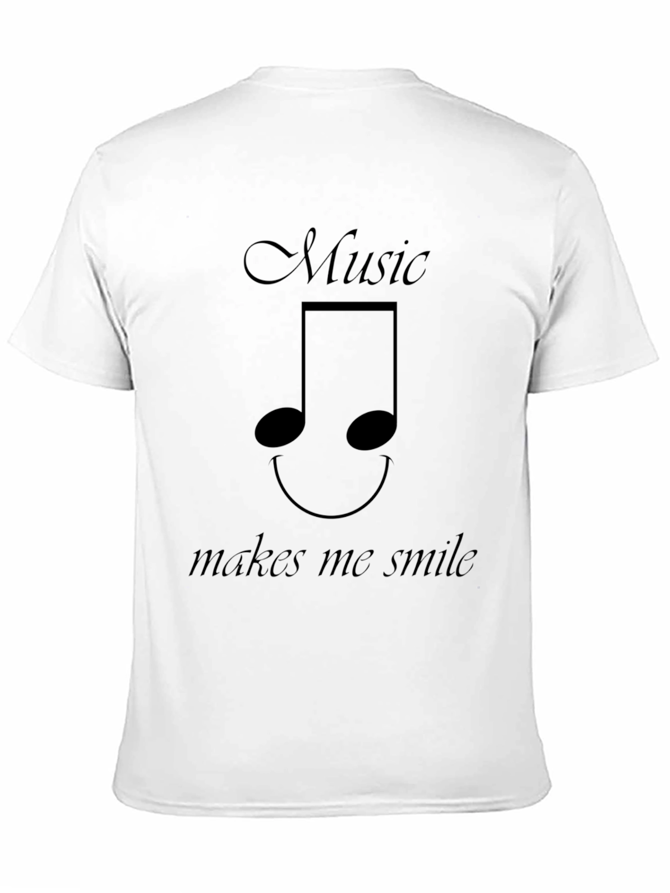 Music Makes Me Smile Tee - Black Casual T-Shirt