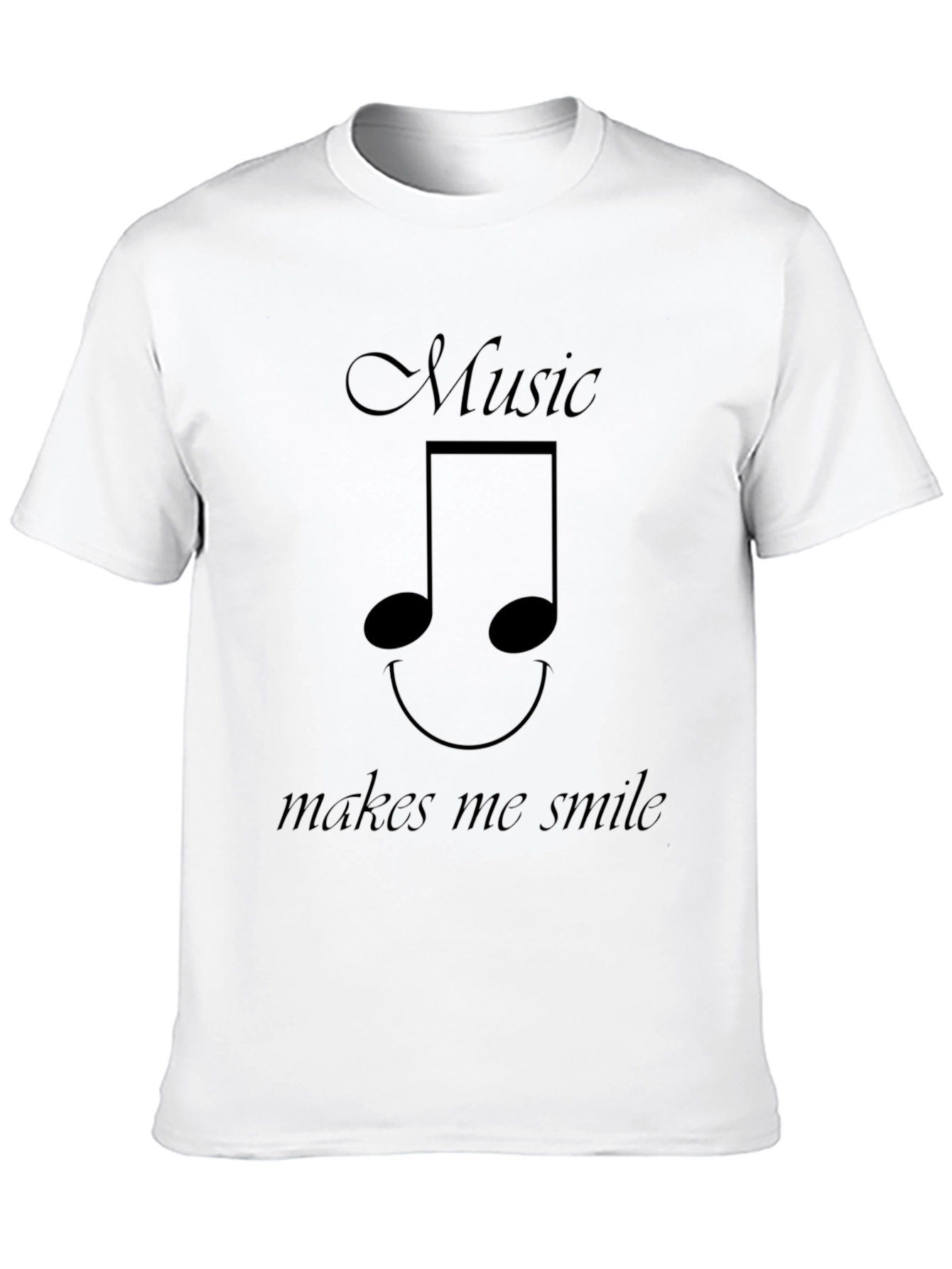 Music Makes Me Smile Tee - Black Casual T-Shirt
