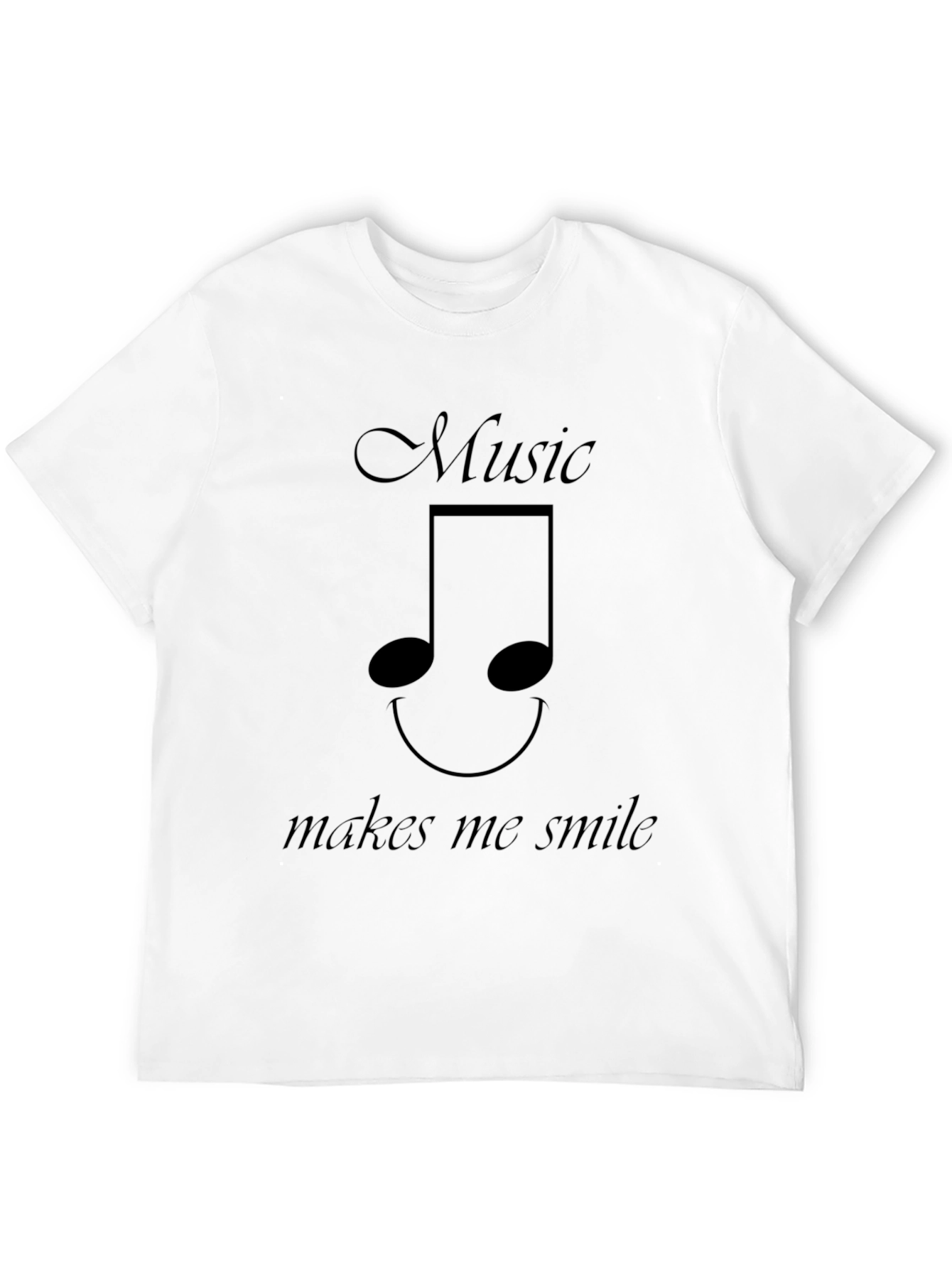 Music Makes Me Smile Tee - Black Casual T-Shirt