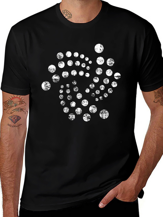 Graphic Print Black T-Shirt - Circle Design