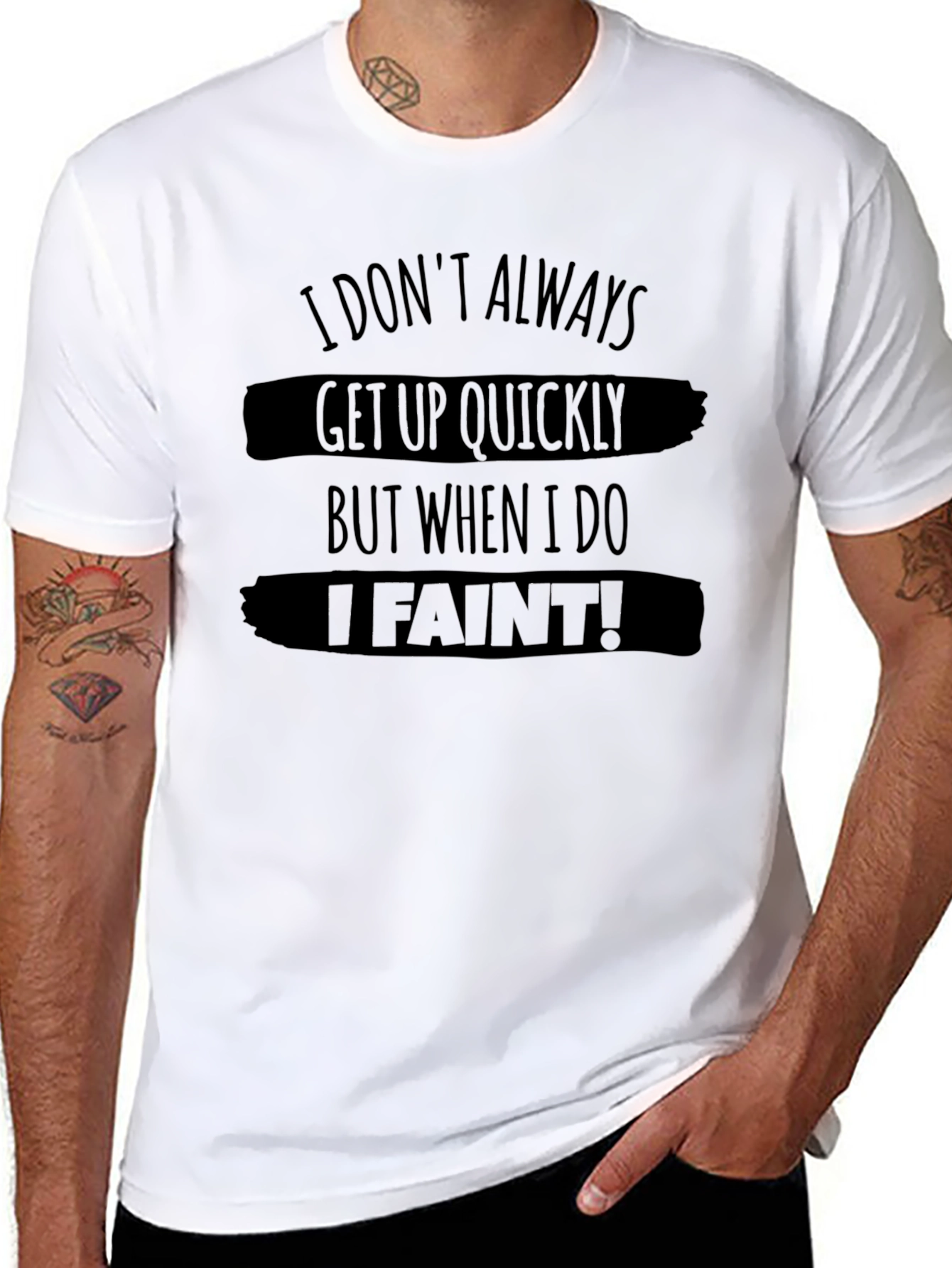Funny I Faint! Graphic Black T-Shirt