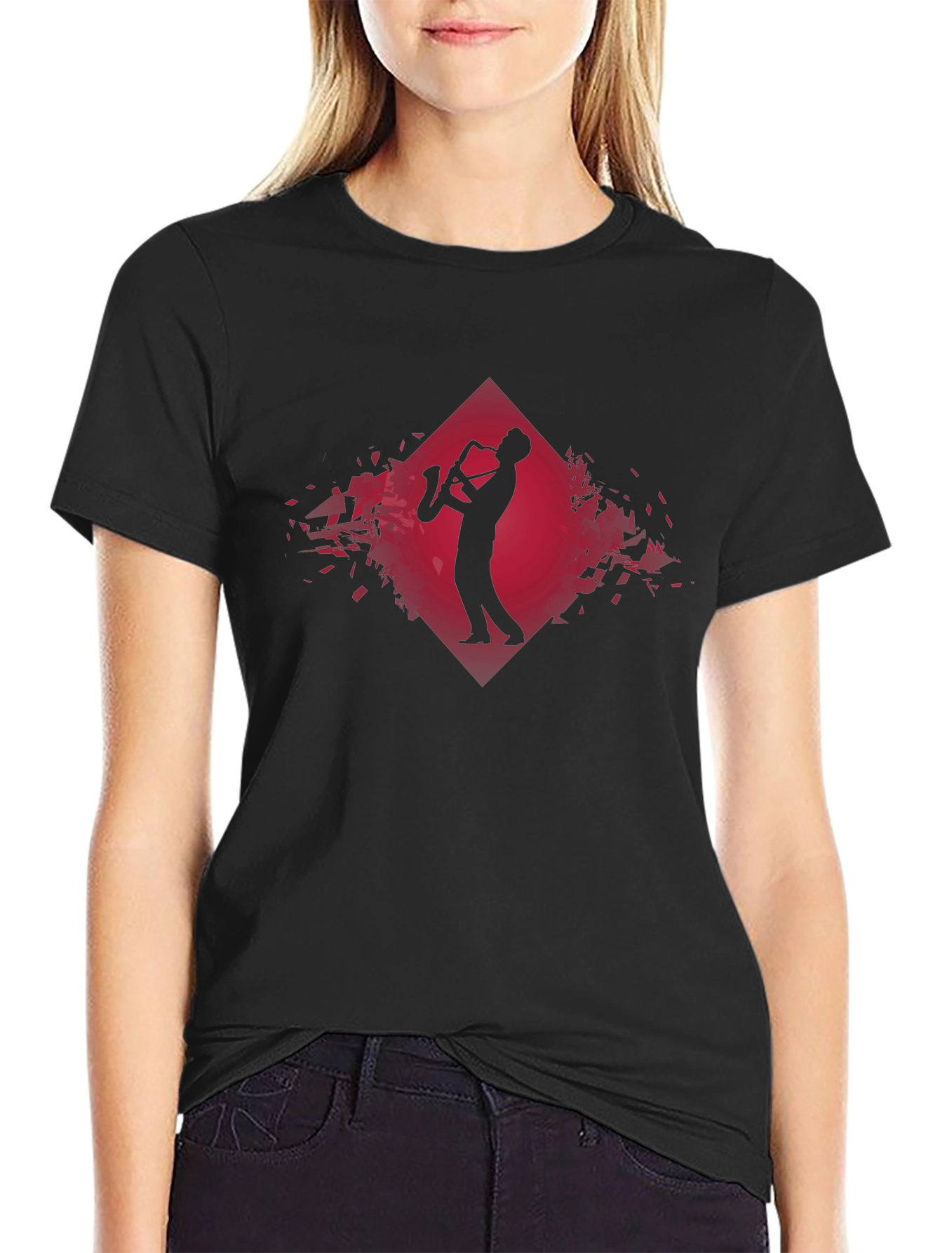 Saxophone Player Graphic Tee - Modern Jazz Style Shirt