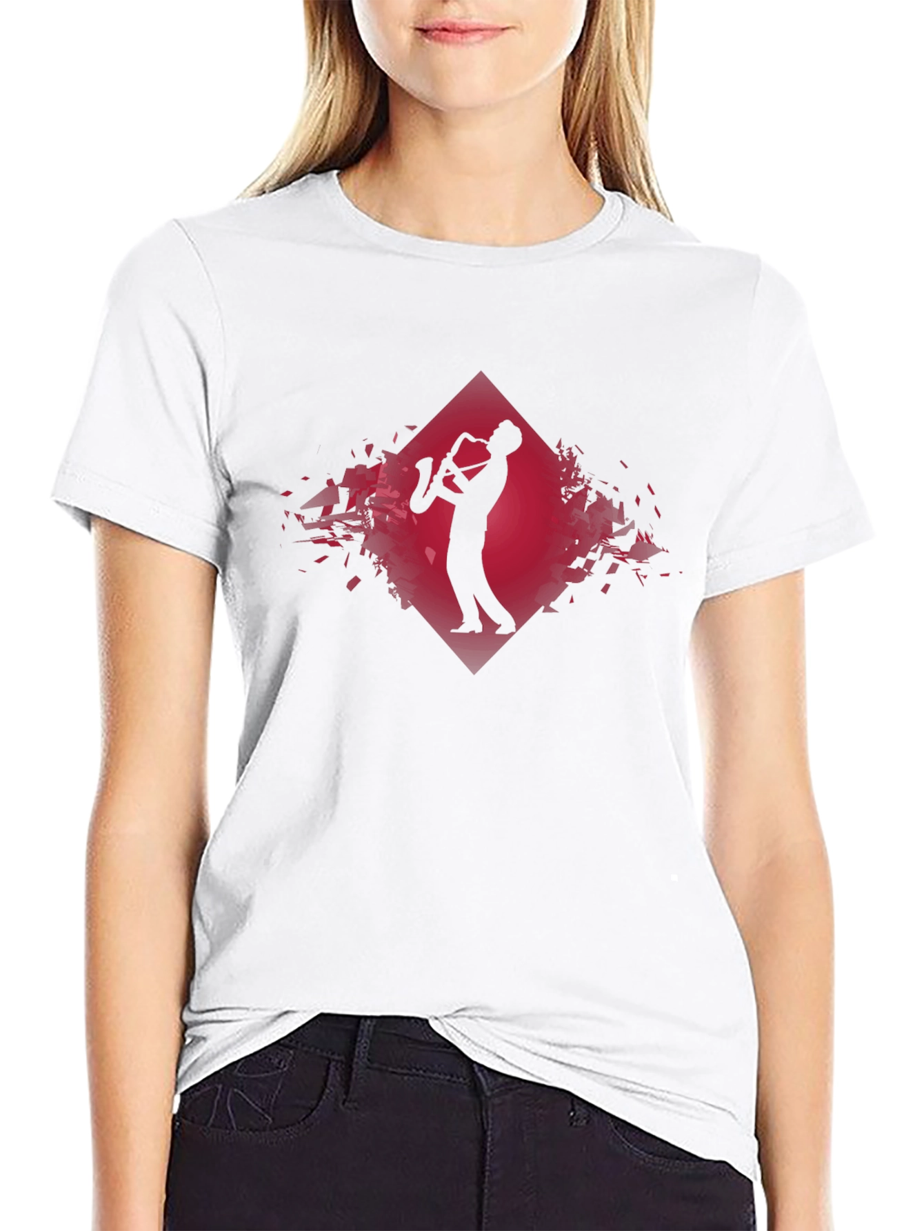 Saxophone Player Graphic Tee - Modern Jazz Style Shirt