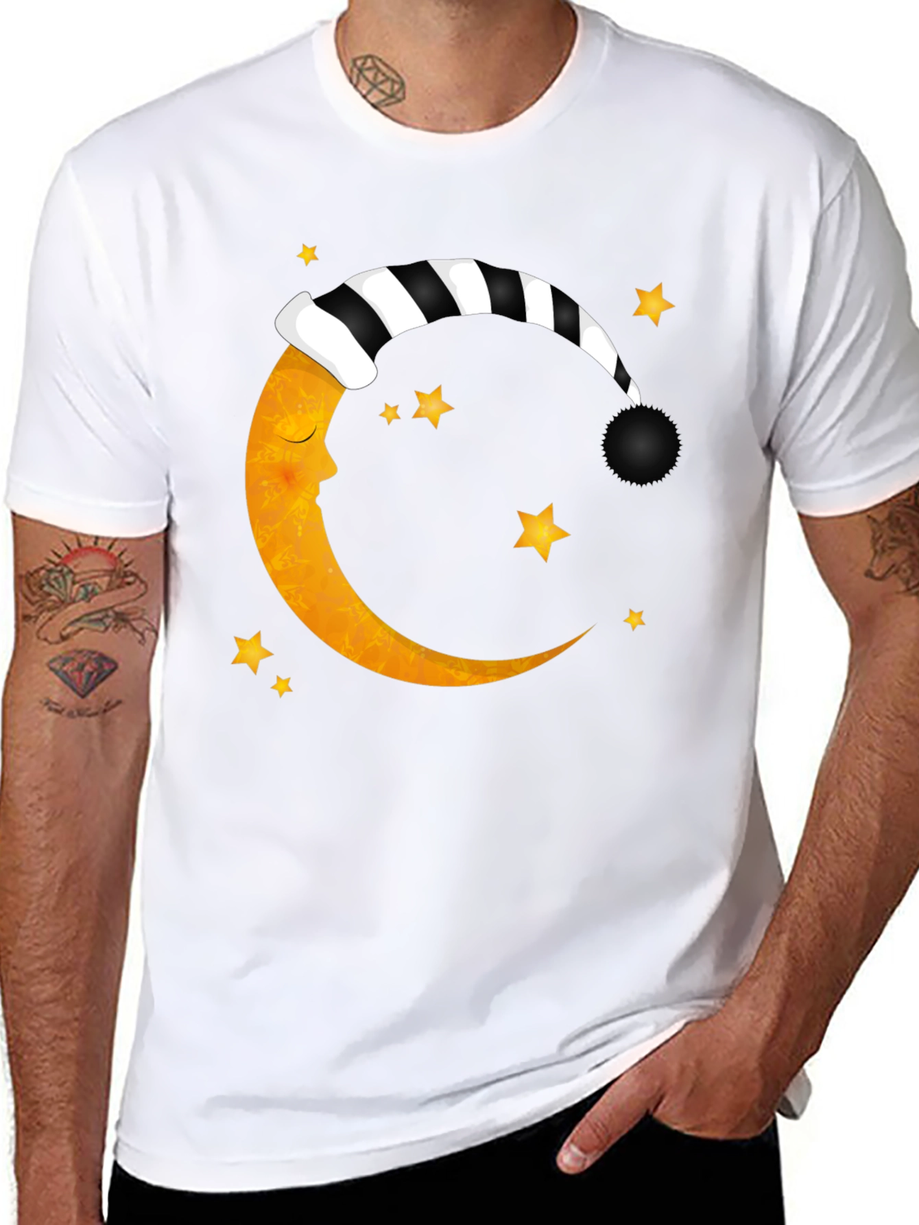 Sleepy Moon Graphic T-Shirt - Black