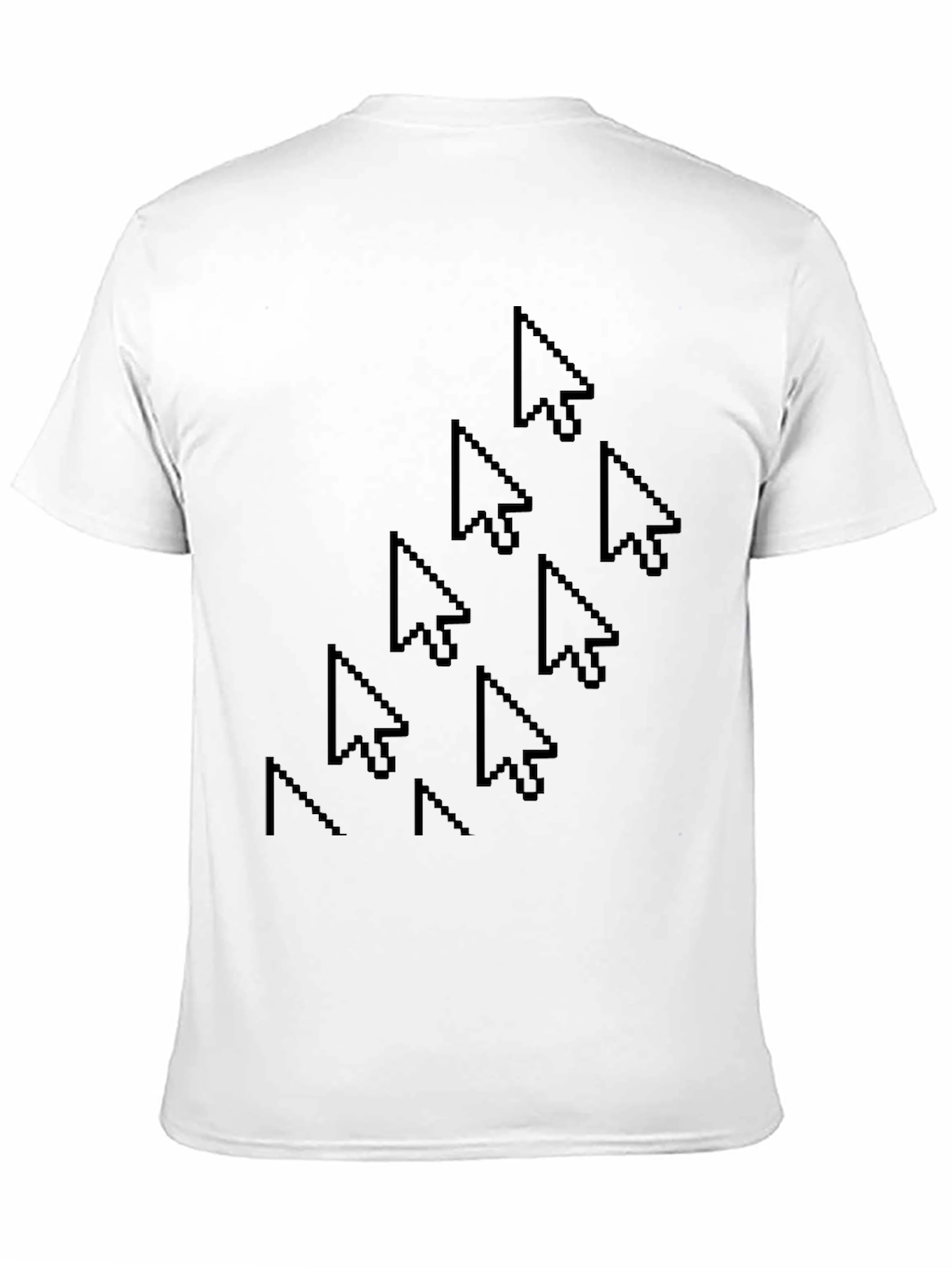 Pixel Cursor Pattern Black T-Shirt
