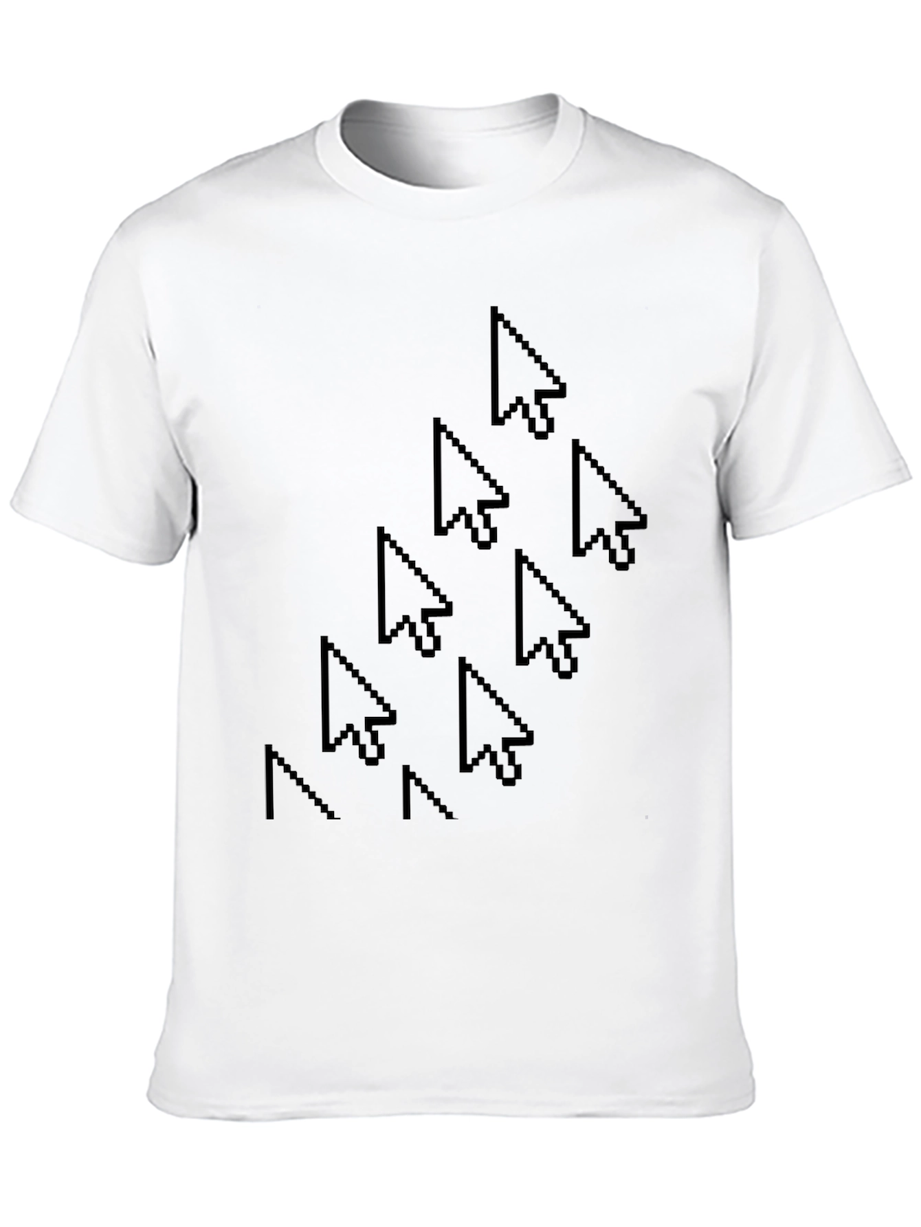 Pixel Cursor Pattern Black T-Shirt