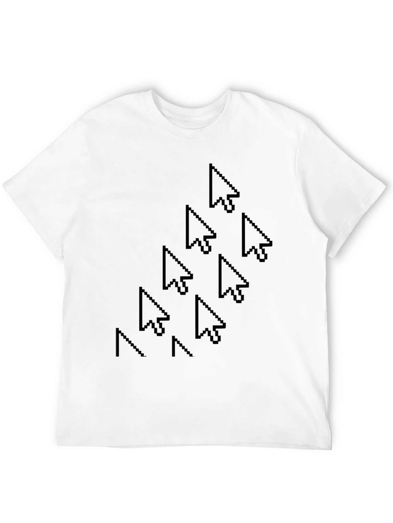 Pixel Cursor Pattern Black T-Shirt