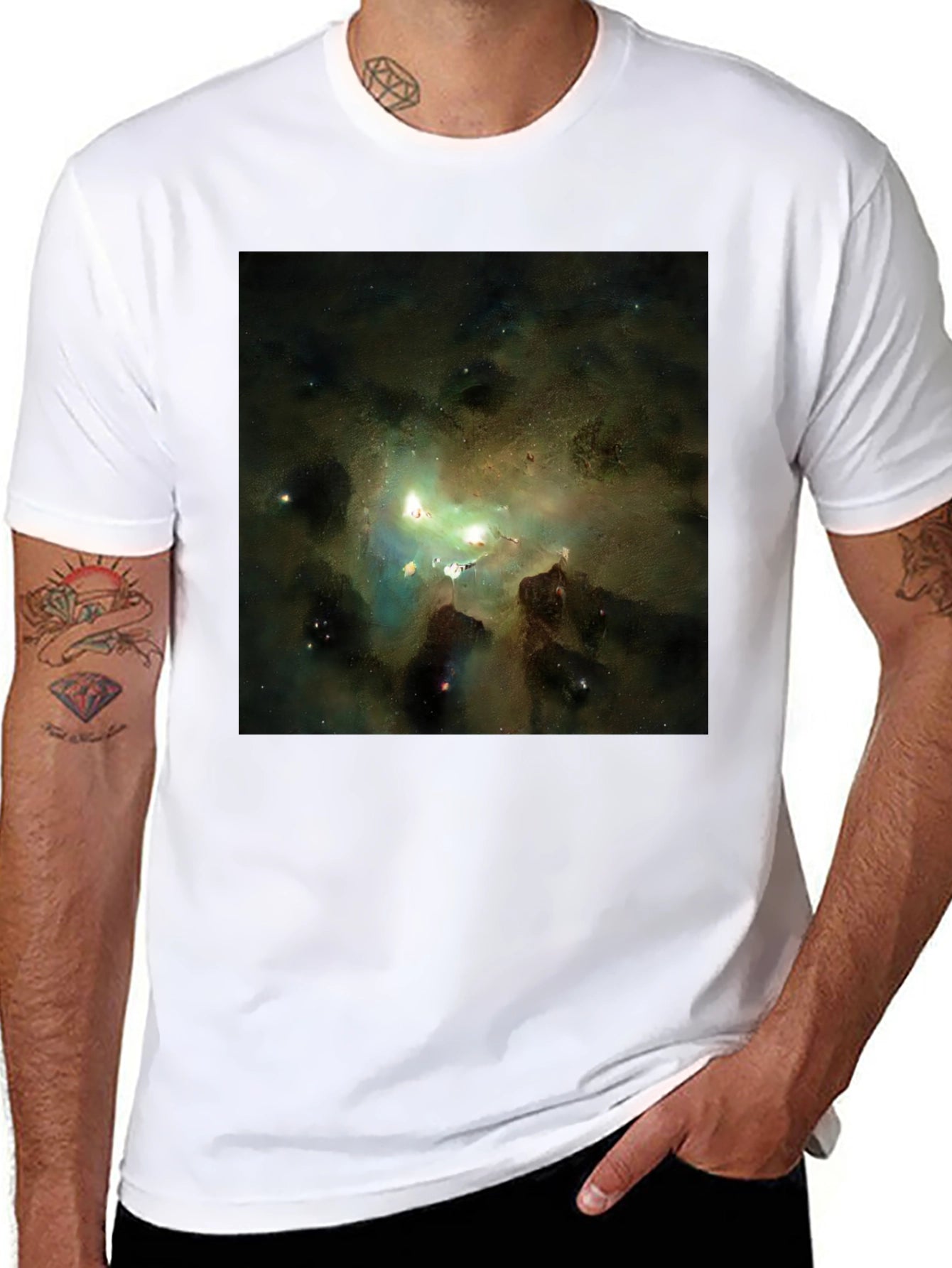 Nebula Print Black T-Shirt