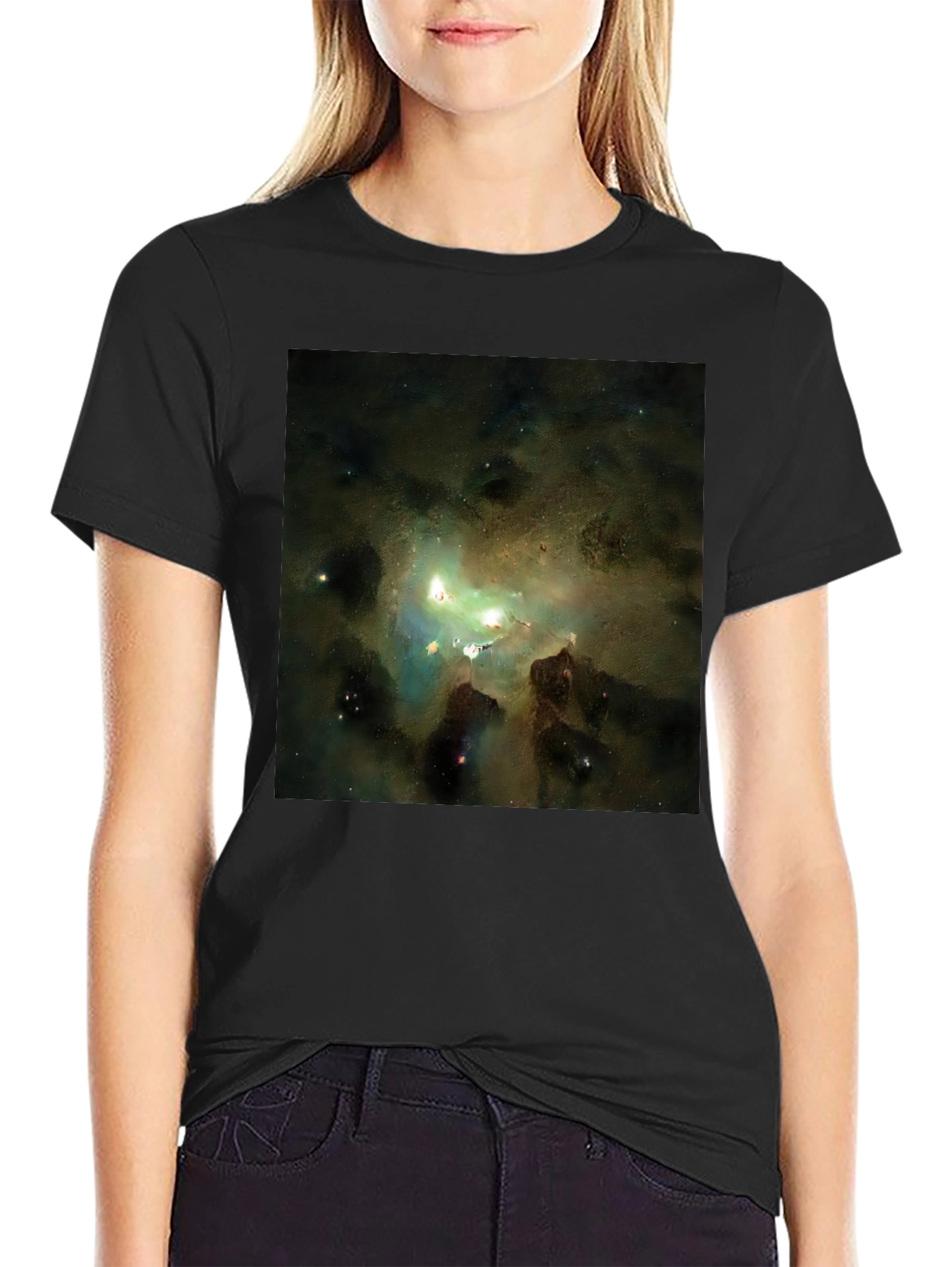 Nebula Print Black T-Shirt