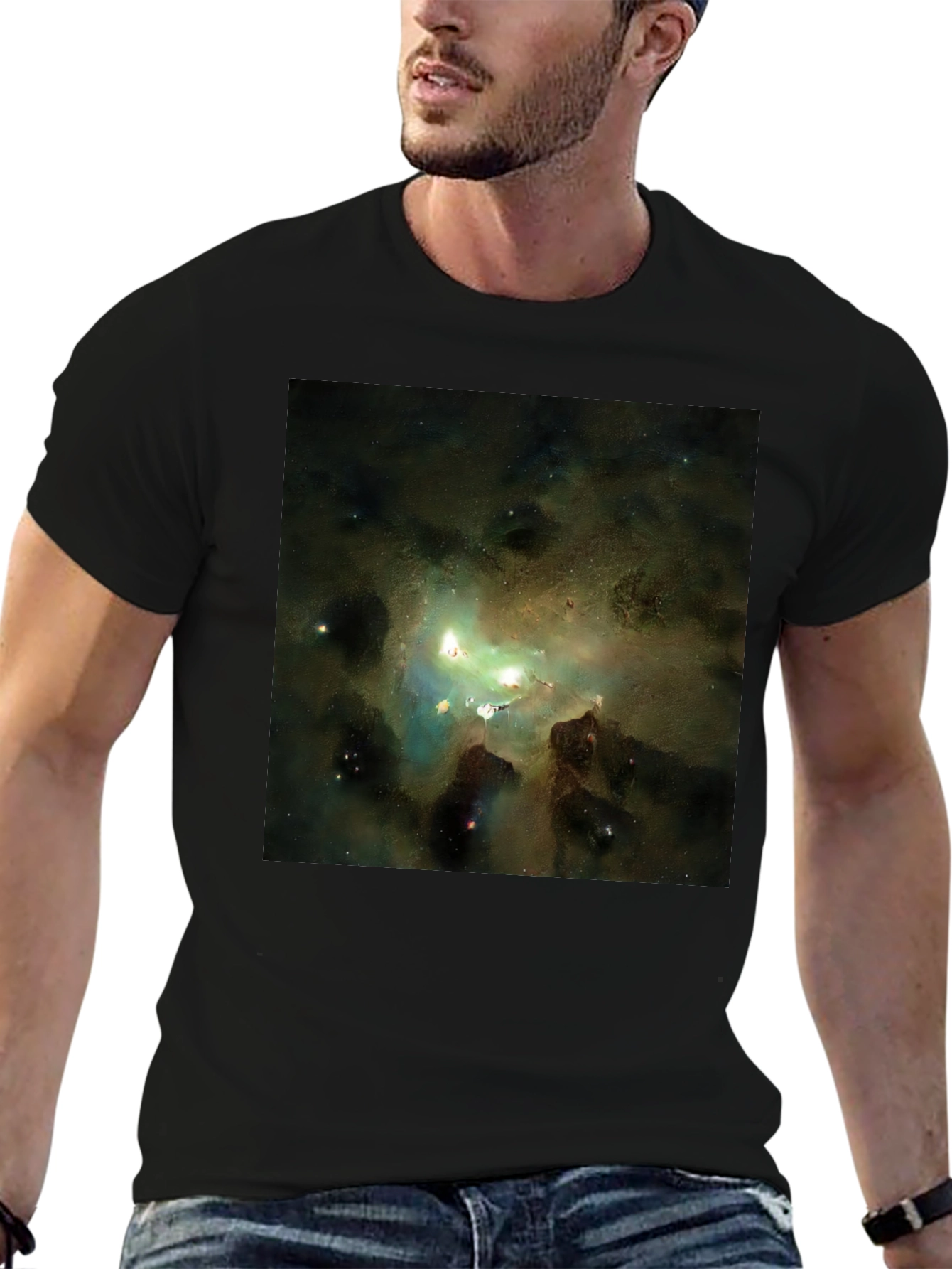 Nebula Print Black T-Shirt