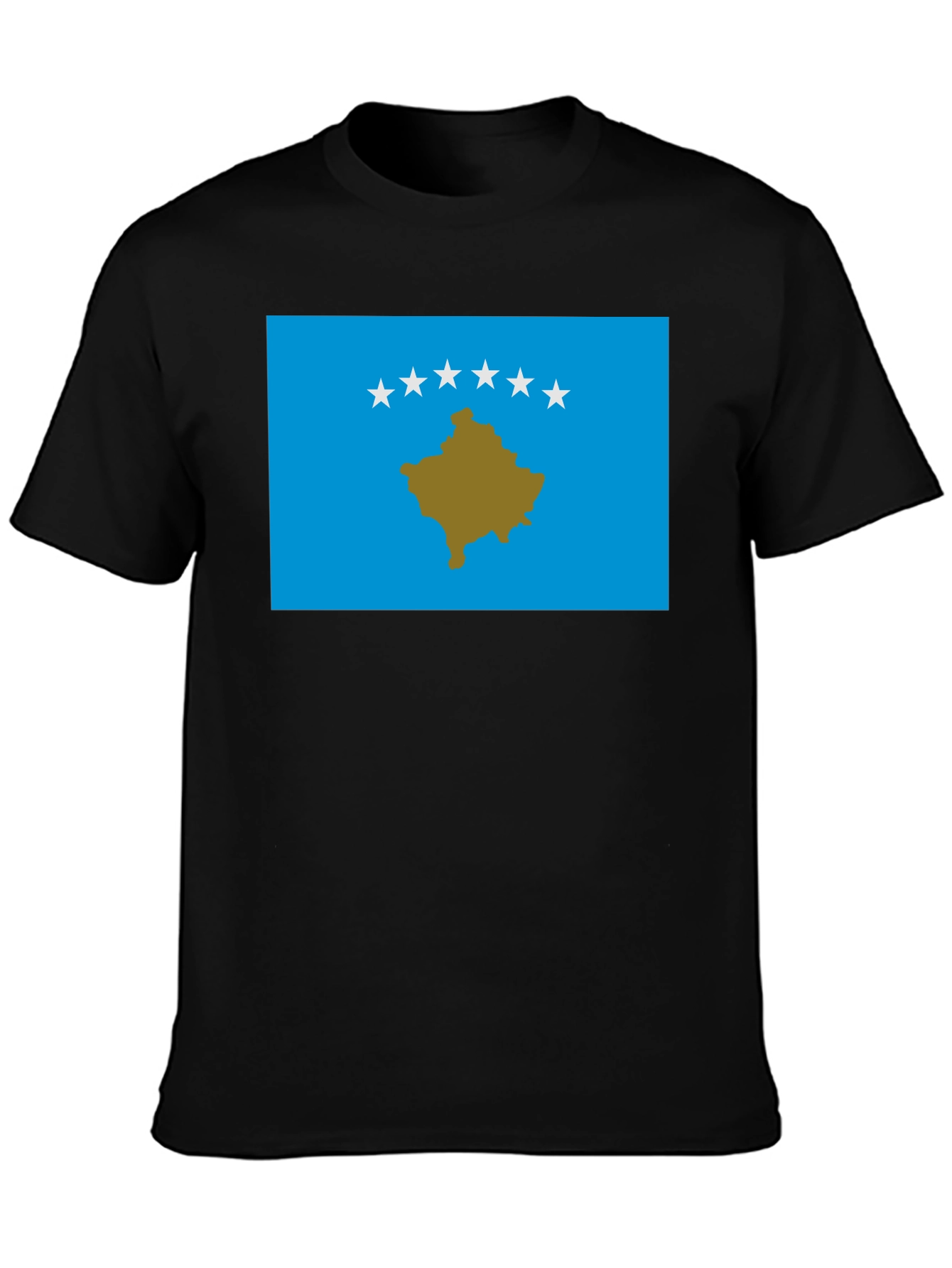 Kosovo Flag Graphic T-Shirt - Black