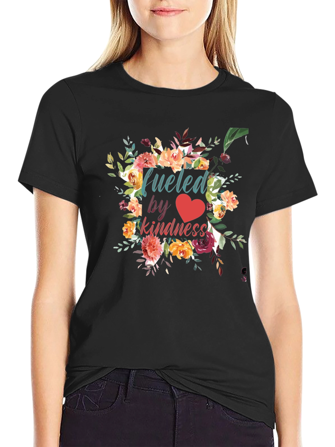 Fueled by Kindness Floral Graphic T-Shirt