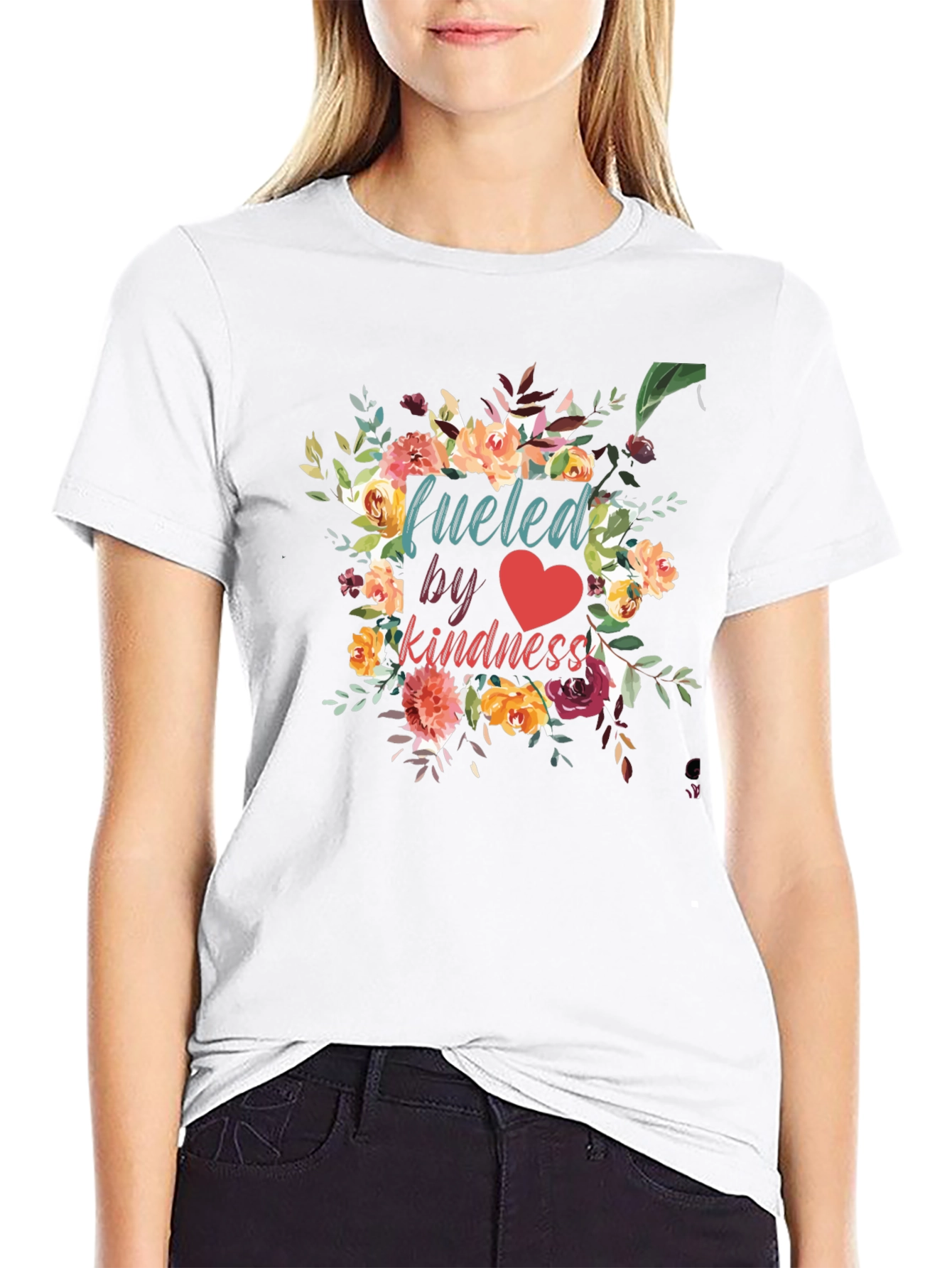 Fueled by Kindness Floral Graphic T-Shirt