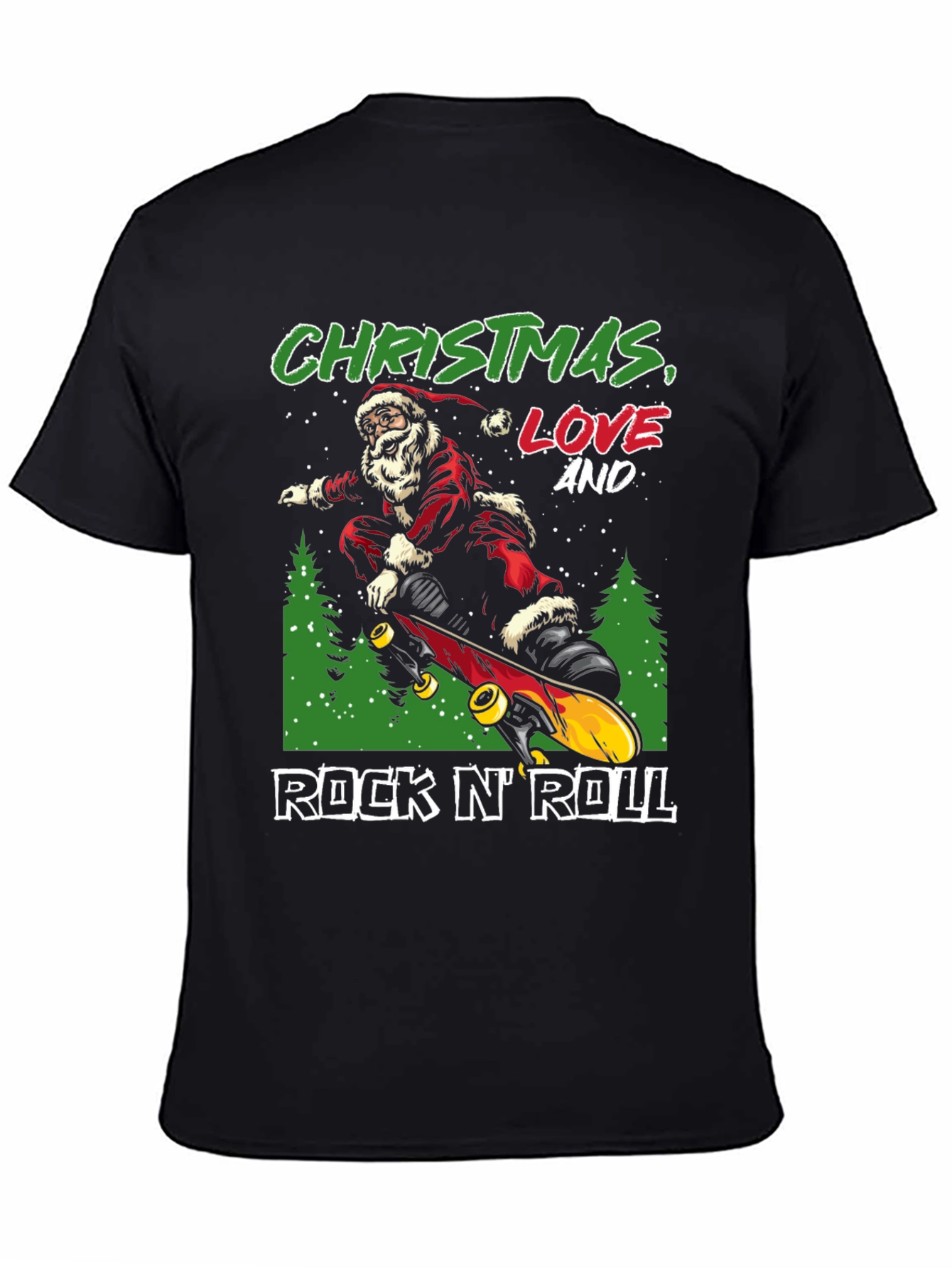 Christmas Santa Skateboard T-Shirt