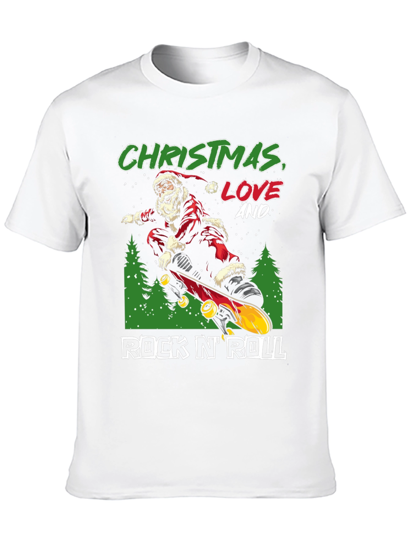 Christmas Santa Skateboard T-Shirt