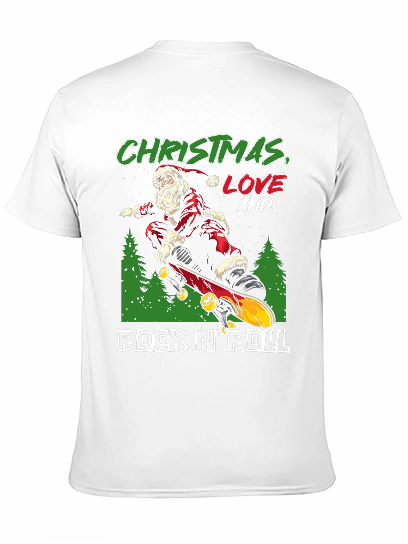 Christmas Santa Skateboard T-Shirt