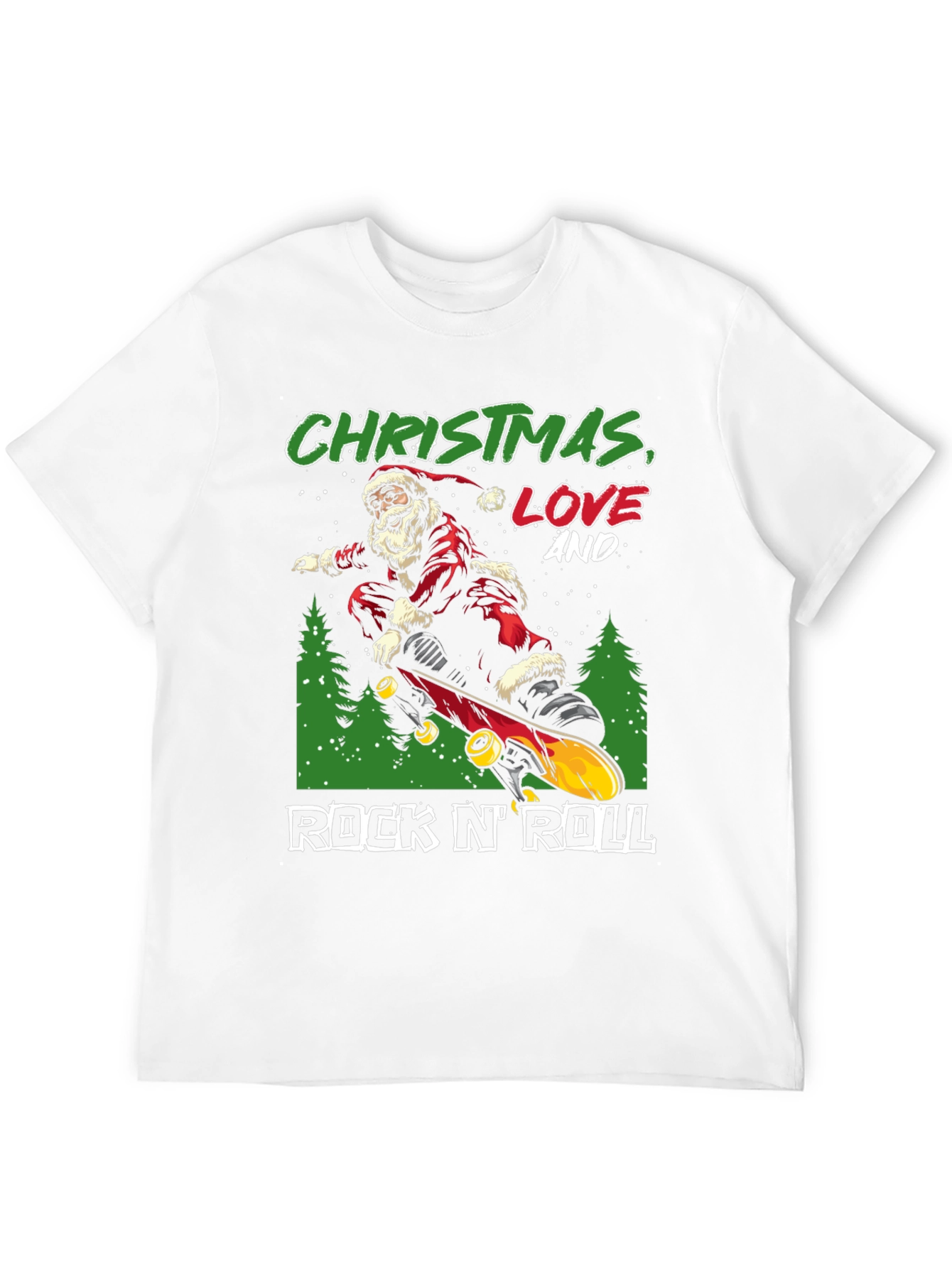 Christmas Santa Skateboard T-Shirt
