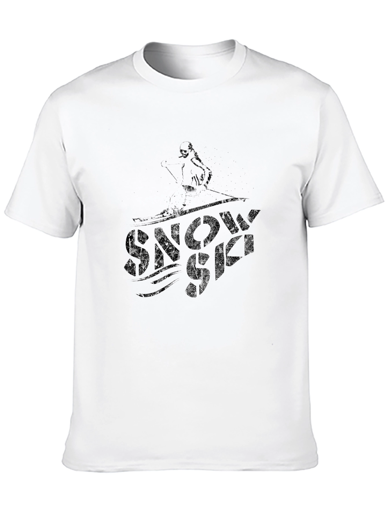 Snow Ski Graphic Black T-Shirt