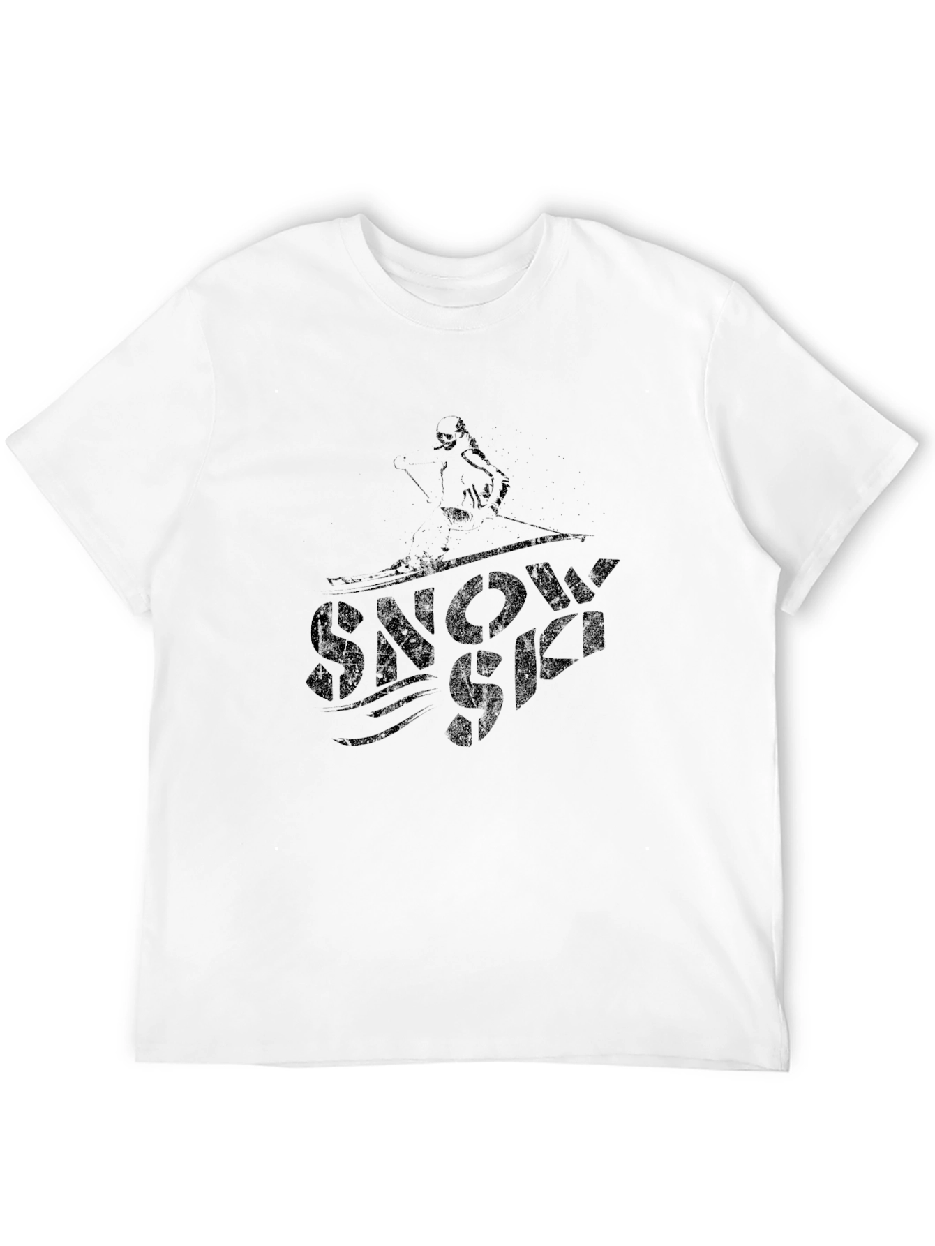 Snow Ski Graphic Black T-Shirt