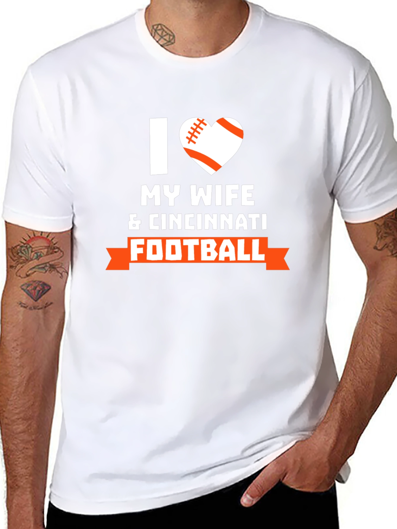 I Love My Wife & Cincinnati Football T-Shirt