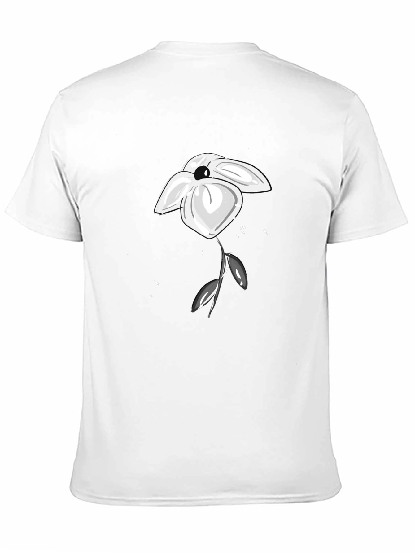 Minimalist Flower Graphic Black T-Shirt
