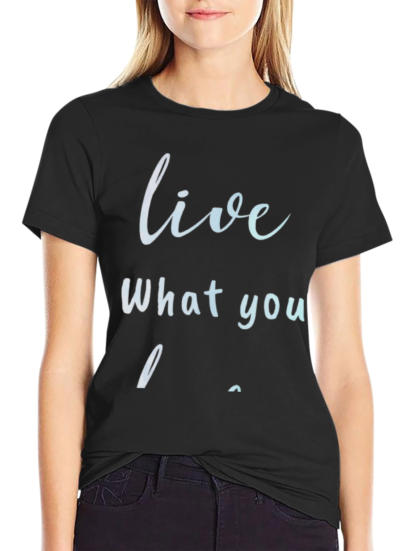 Live What You Love Black Graphic Tee