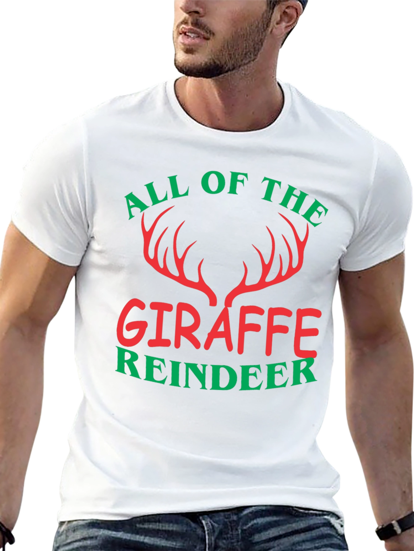 All of the Giraffe Reindeer Christmas Holiday T-Shirt