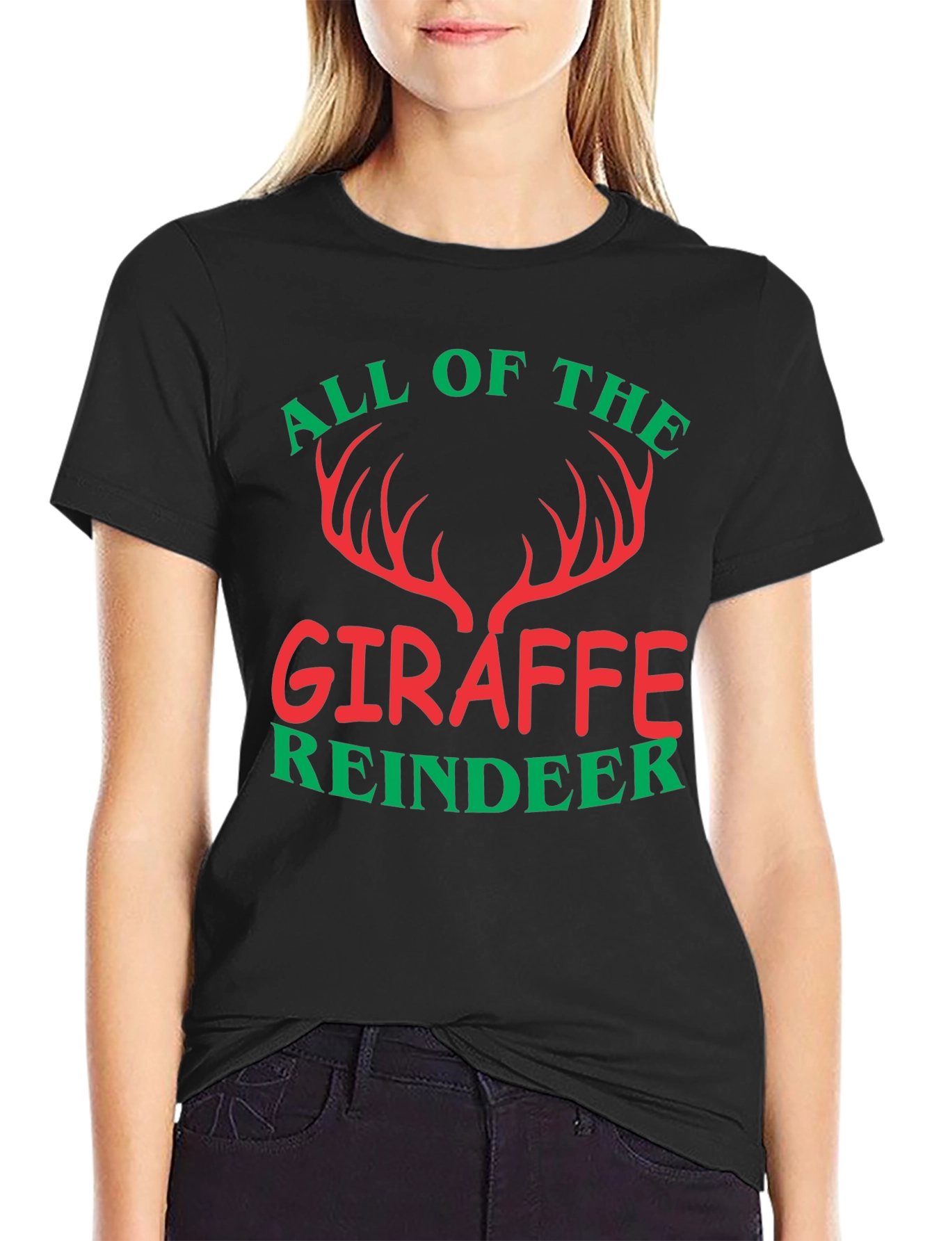All of the Giraffe Reindeer Christmas Holiday T-Shirt