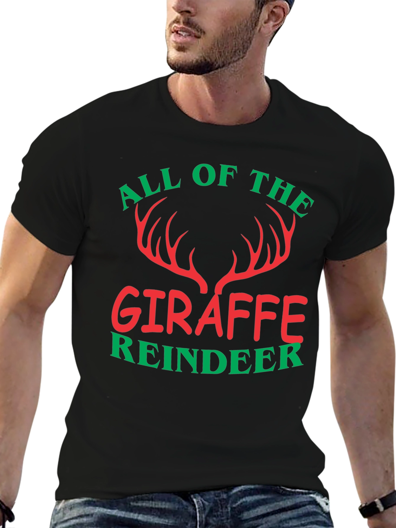 All of the Giraffe Reindeer Christmas Holiday T-Shirt
