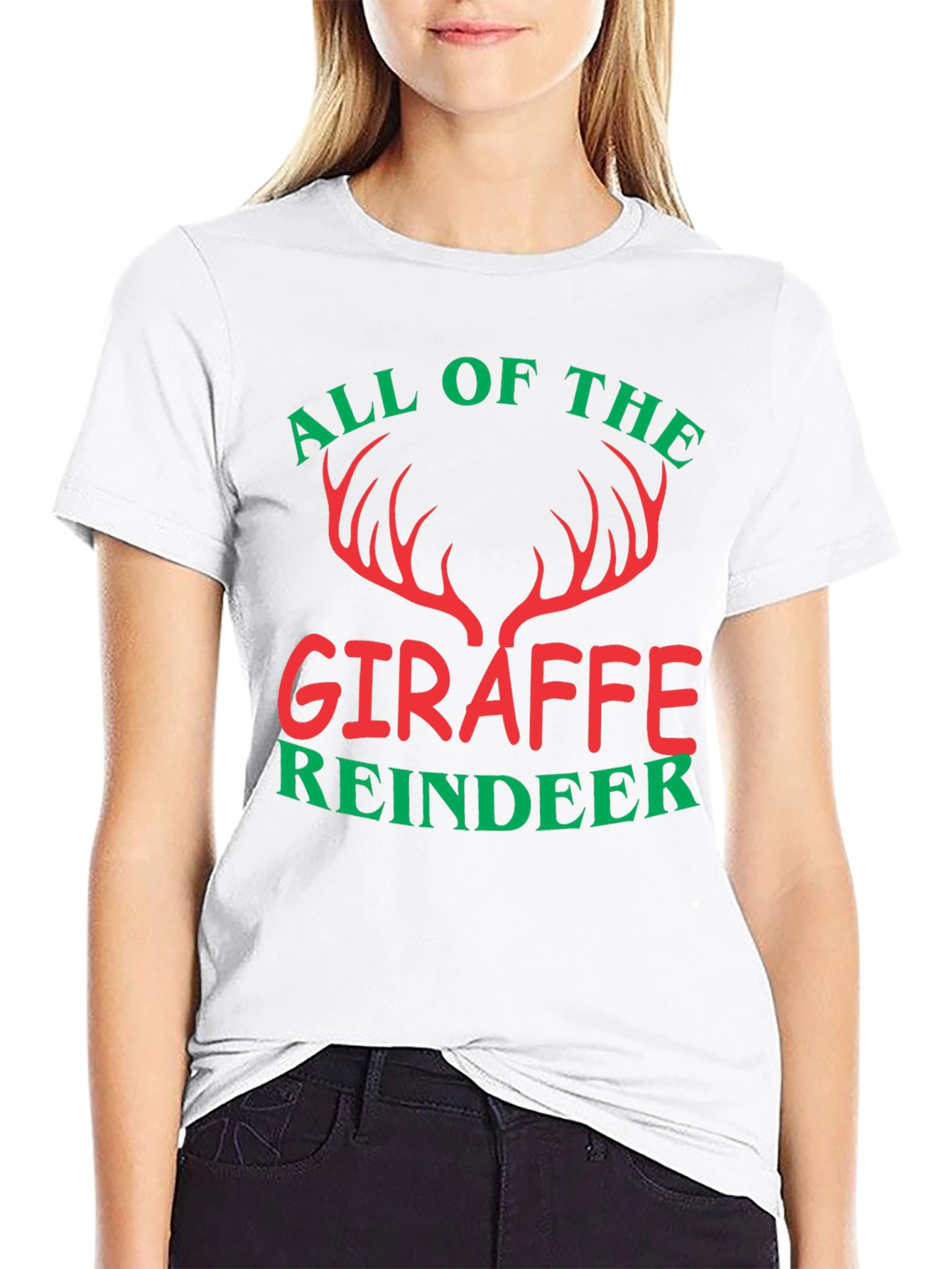 All of the Giraffe Reindeer Christmas Holiday T-Shirt
