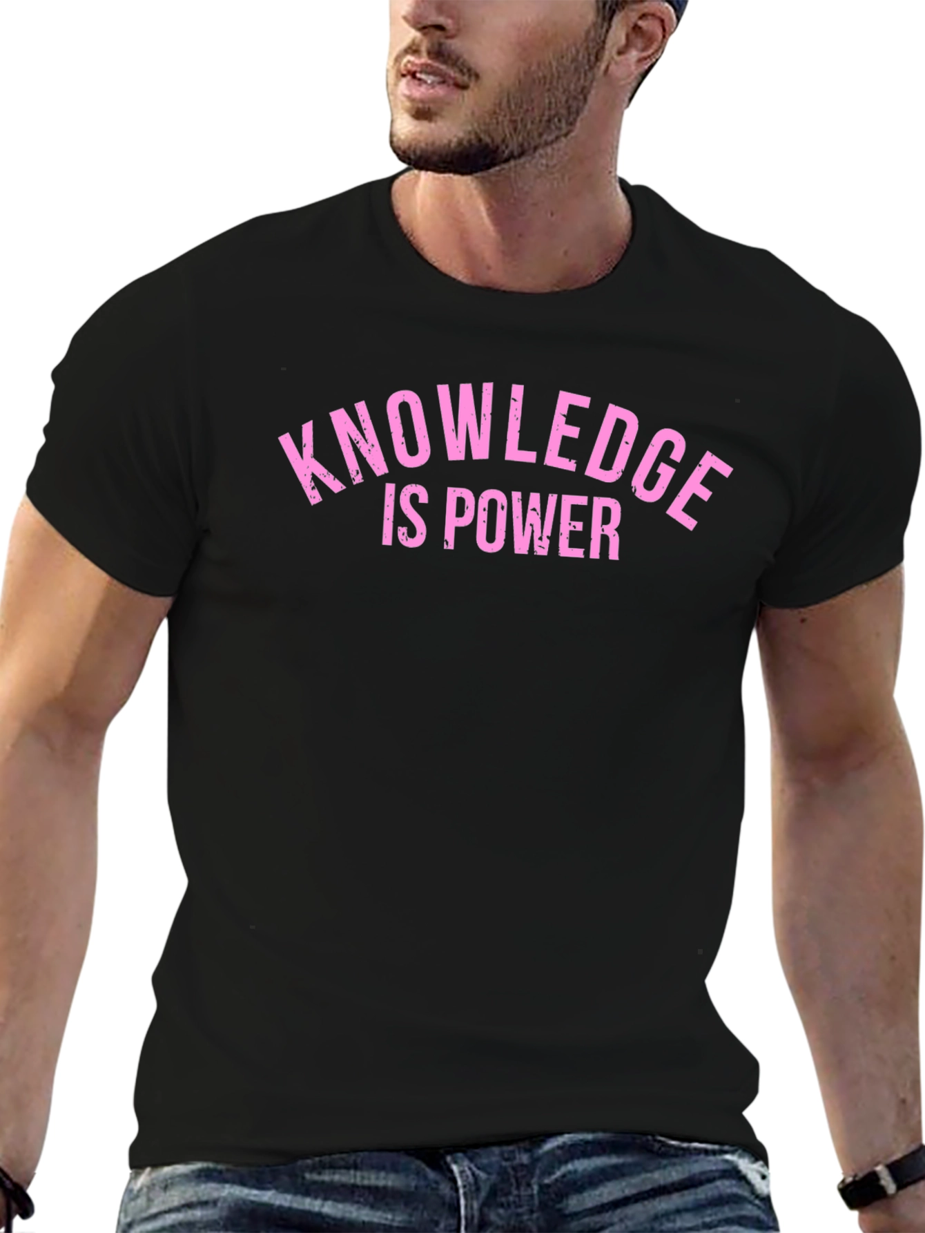 Knowledge is Power Black Graphic T-Shirt