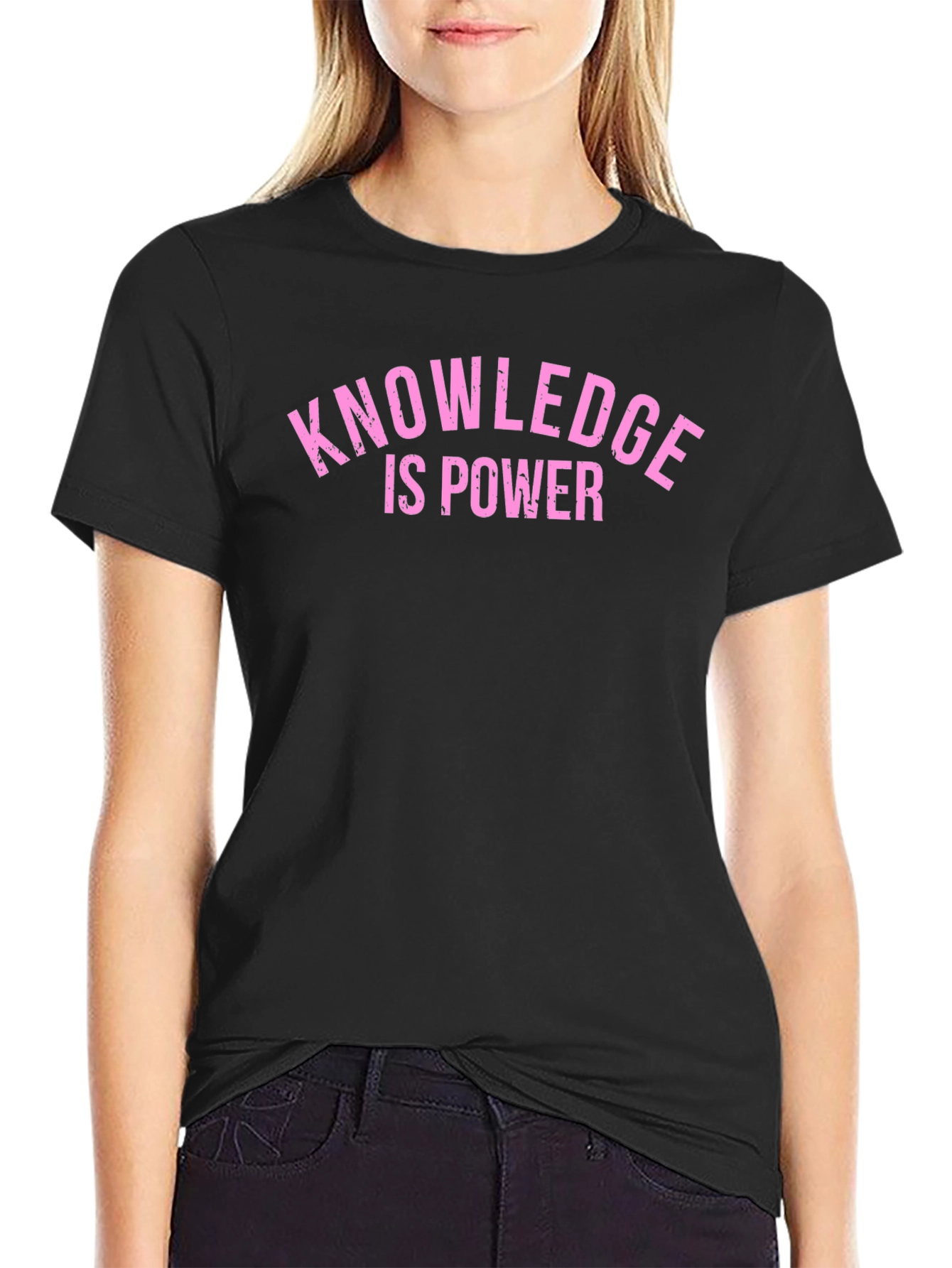 Knowledge is Power Black Graphic T-Shirt