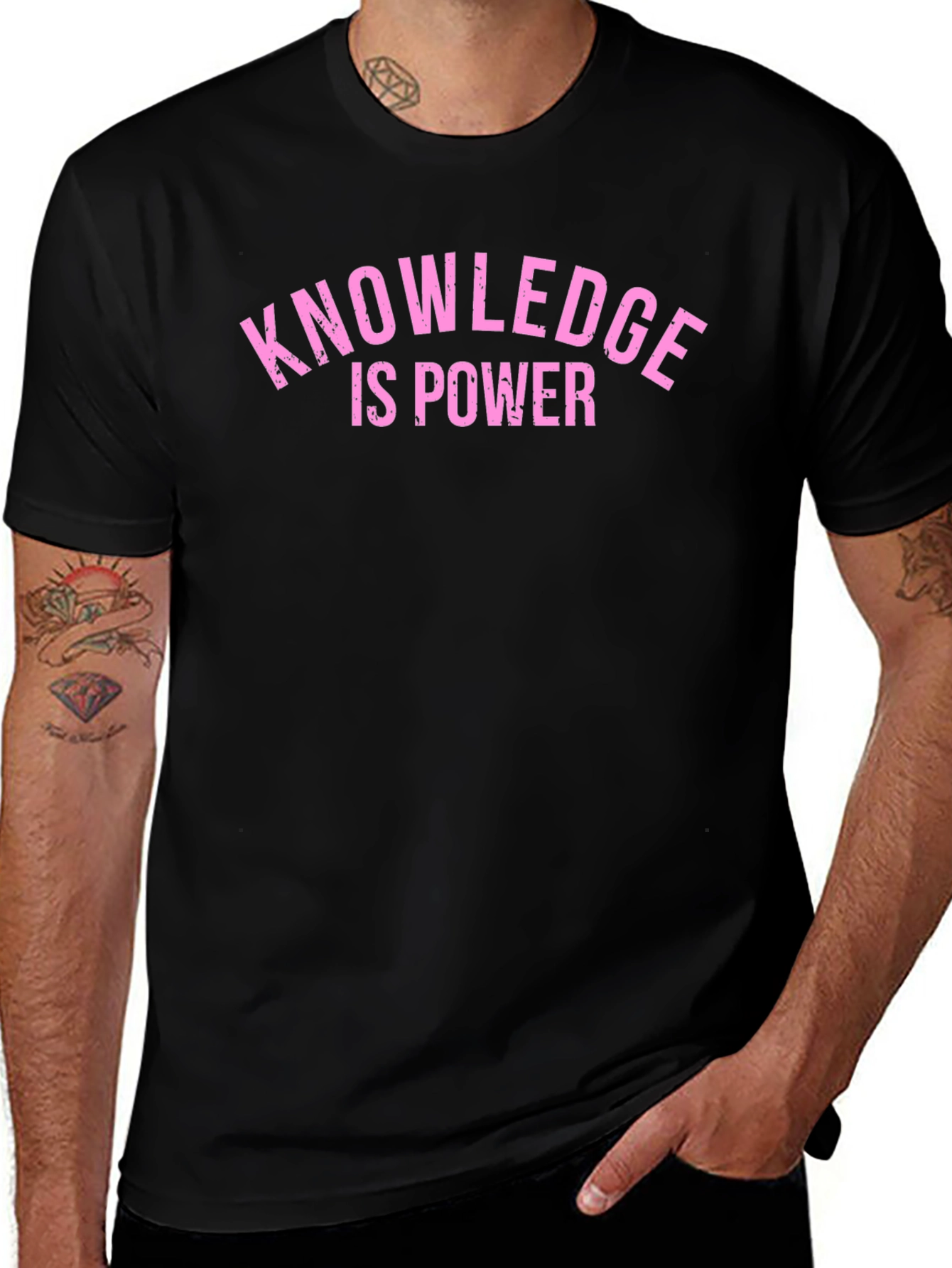 Knowledge is Power Black Graphic T-Shirt
