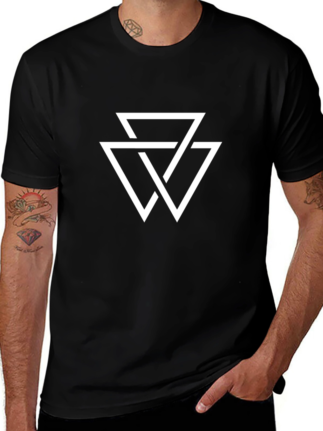 Geometric Triangle Graphic Tee - Stylish Menswear
