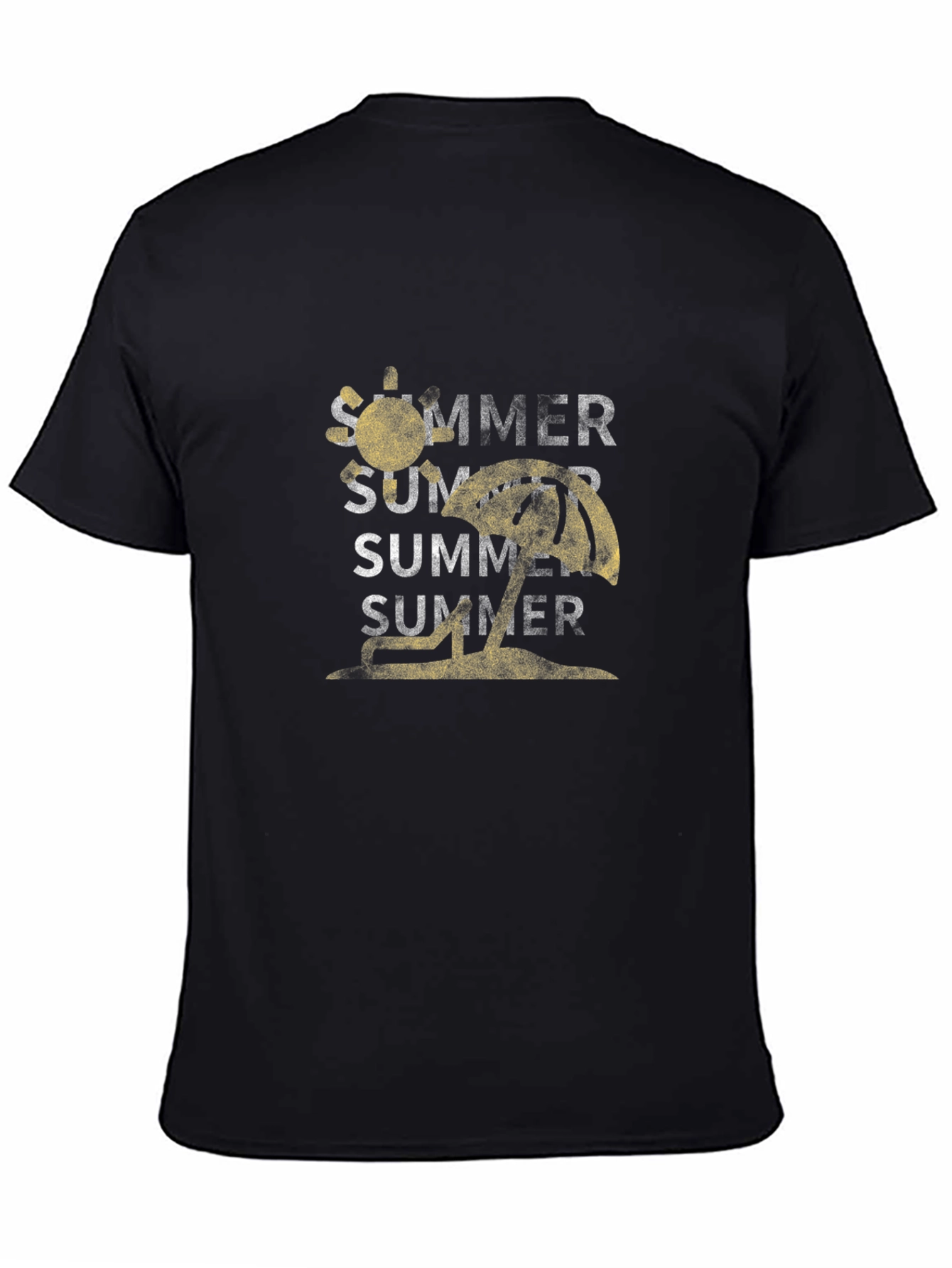 Summer Graphic Tee - Black Cotton T-Shirt