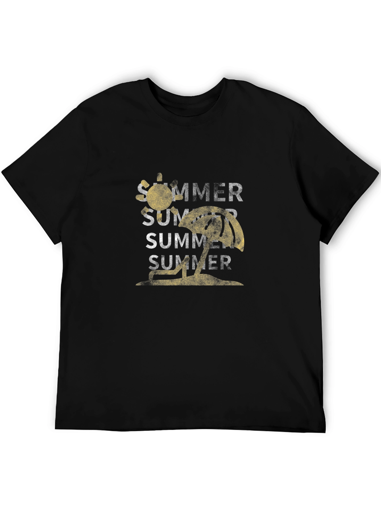Summer Graphic Tee - Black Cotton T-Shirt