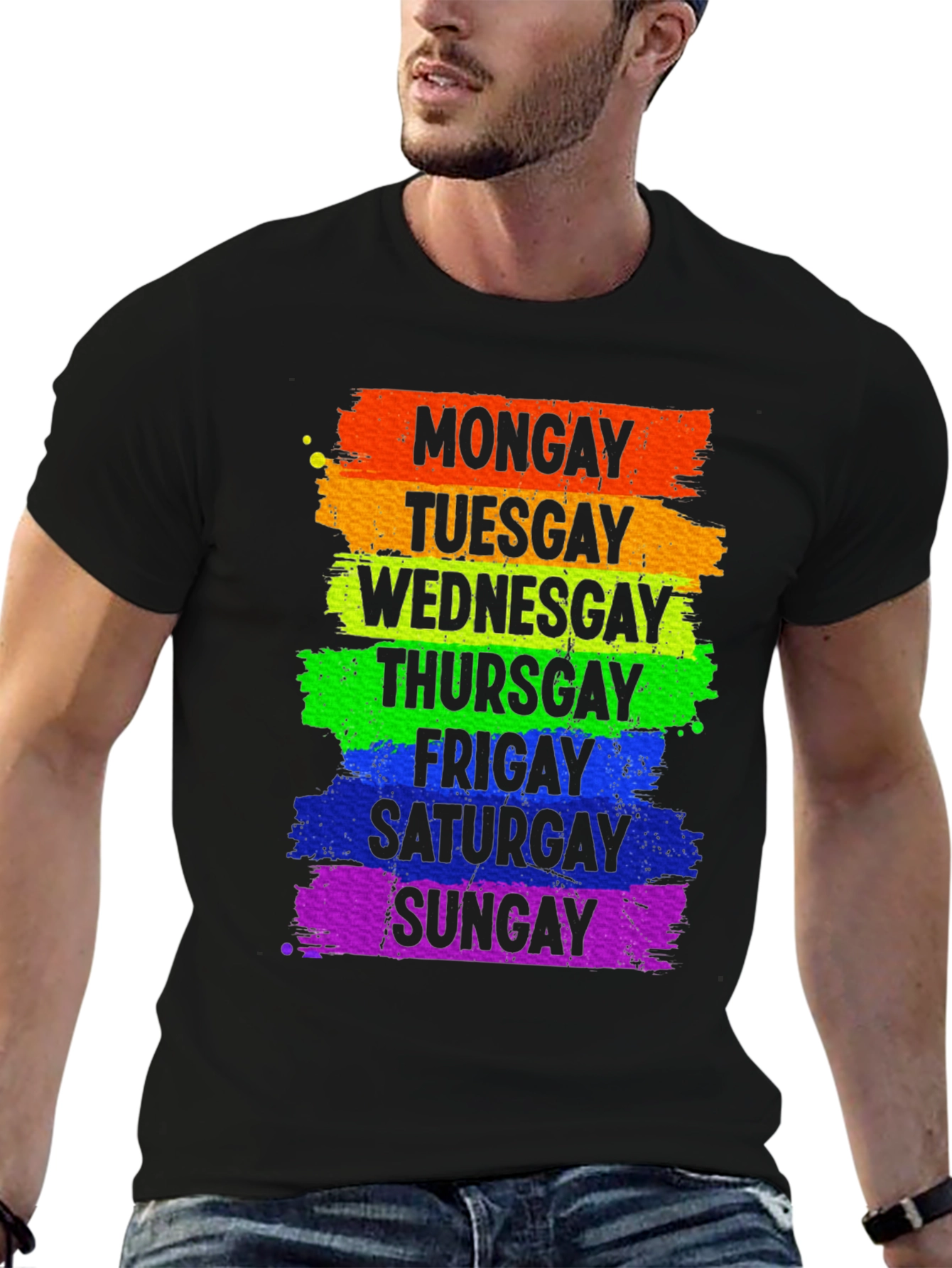Gay Pride Days of the Week Rainbow T-Shirt