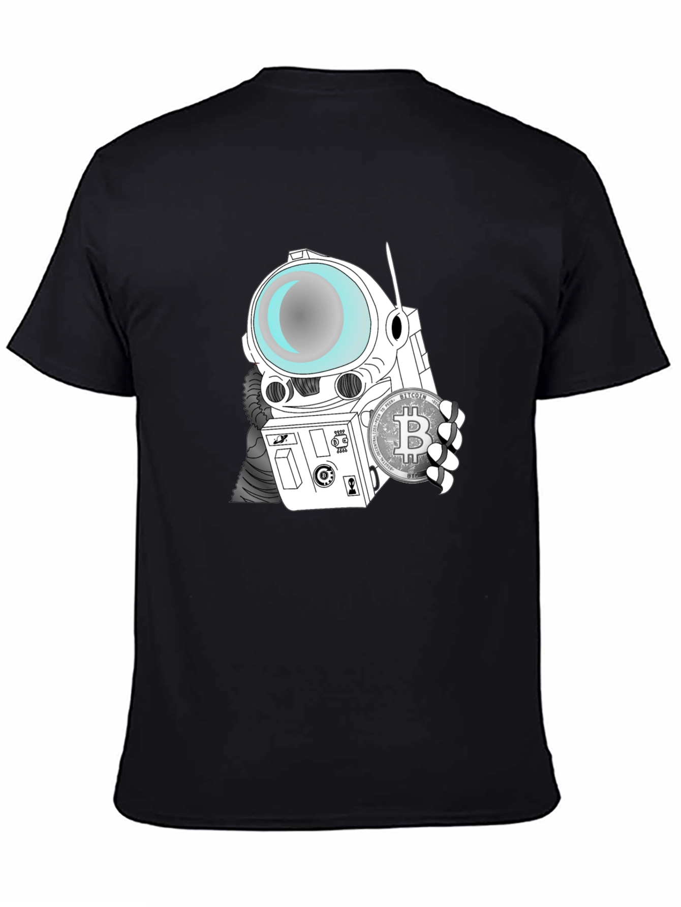 Astronaut Bitcoin Graphic T-Shirt