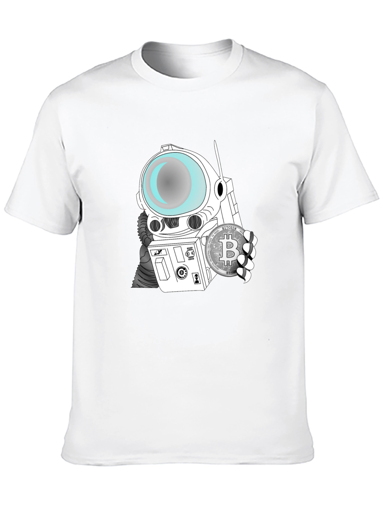Astronaut Bitcoin Graphic T-Shirt